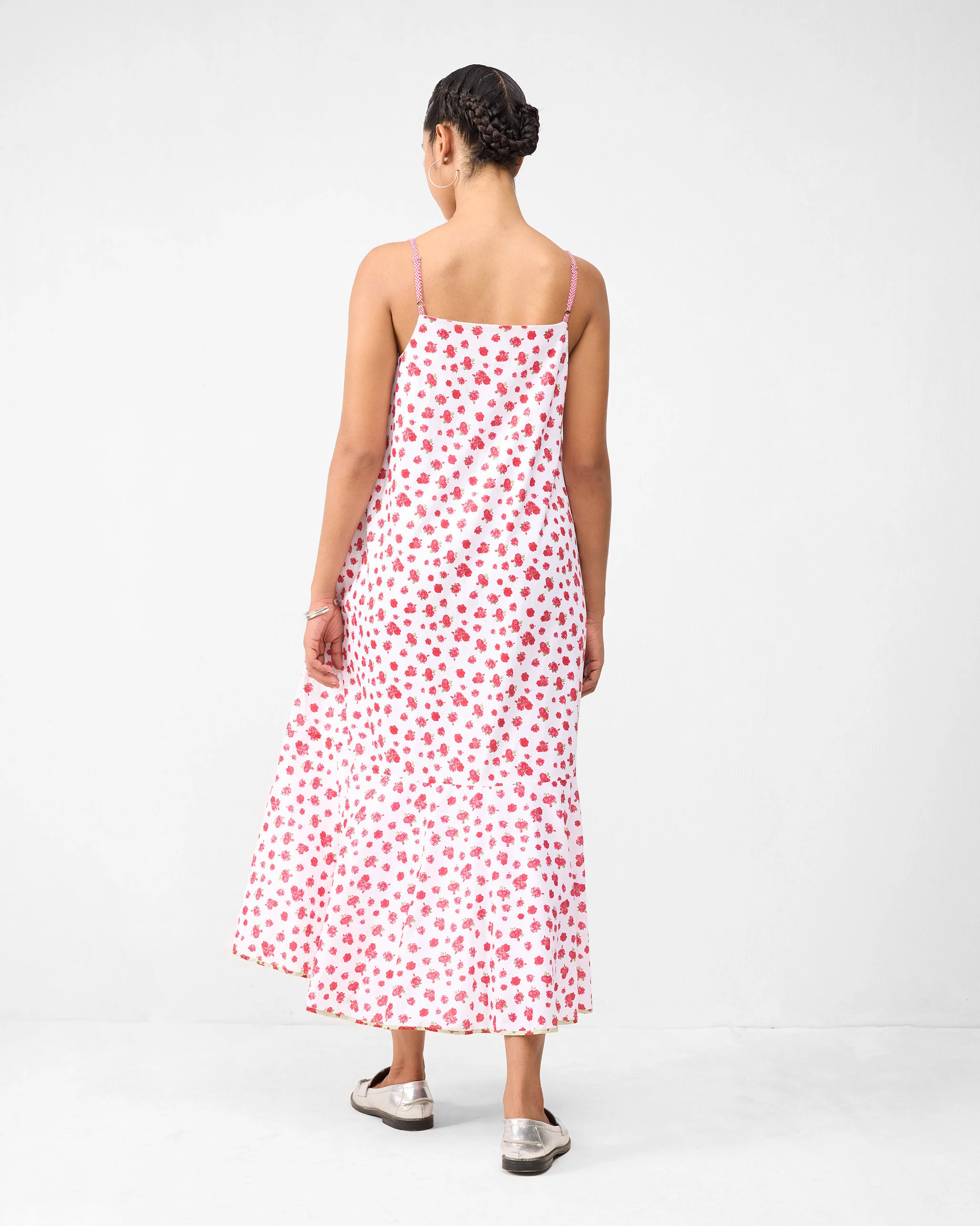 Kimsuka Dress - White & Watermelon Print - Image 3
