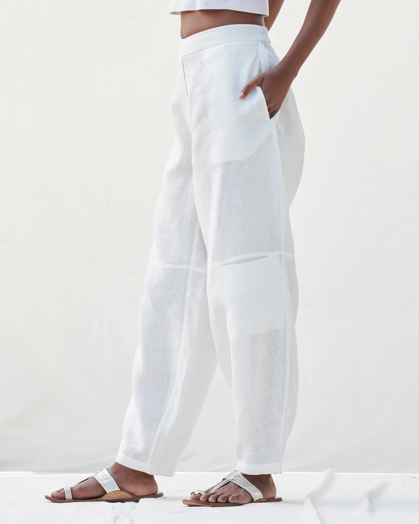 Knee Pocket Pants - Natural - Image 4
