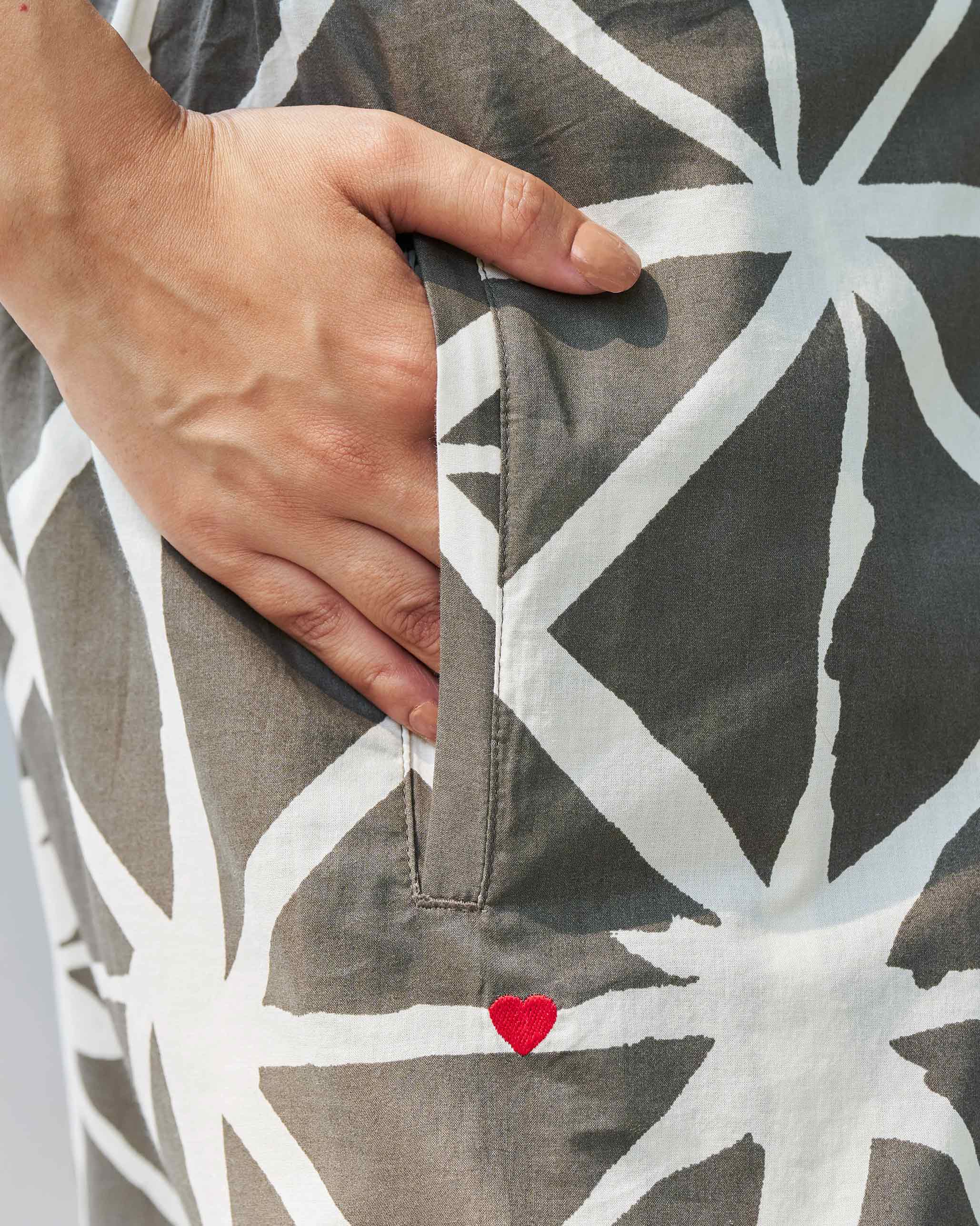 Knotted Overlap Pants - Stone & Ivory - Image 2