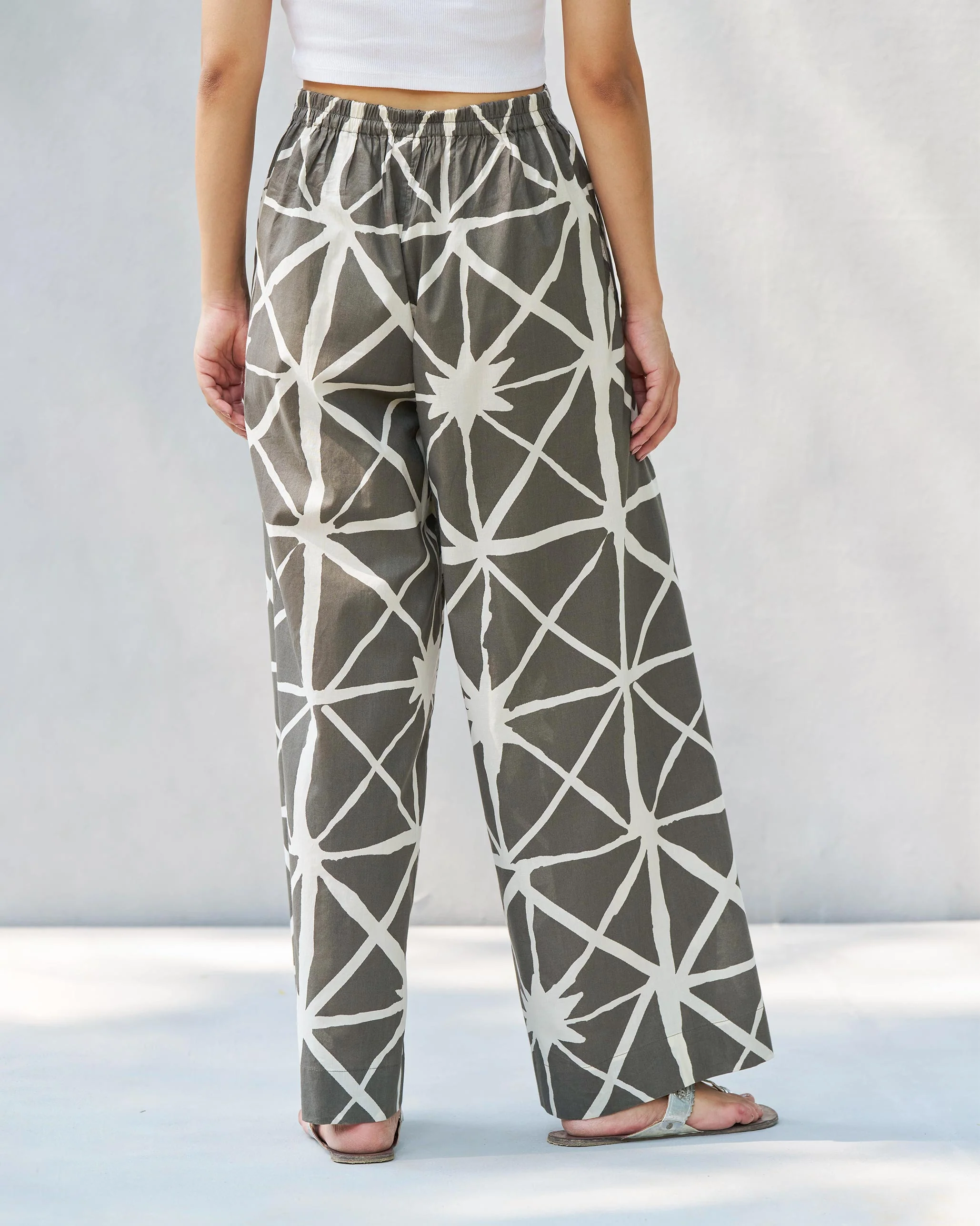 Knotted Overlap Pants - Stone & Ivory - Image 5