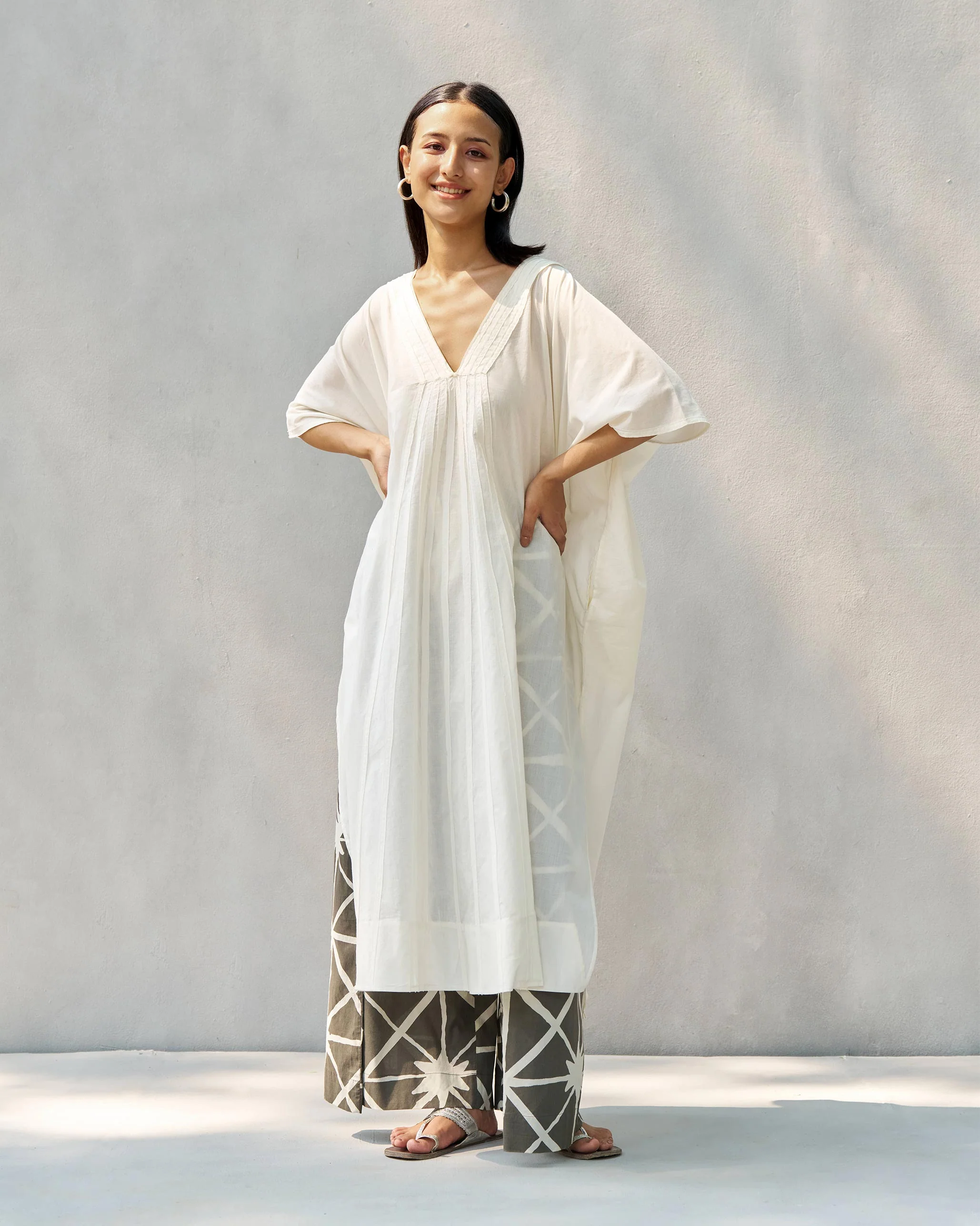 Knotted Overlap Pants - Stone & Ivory - Image 6