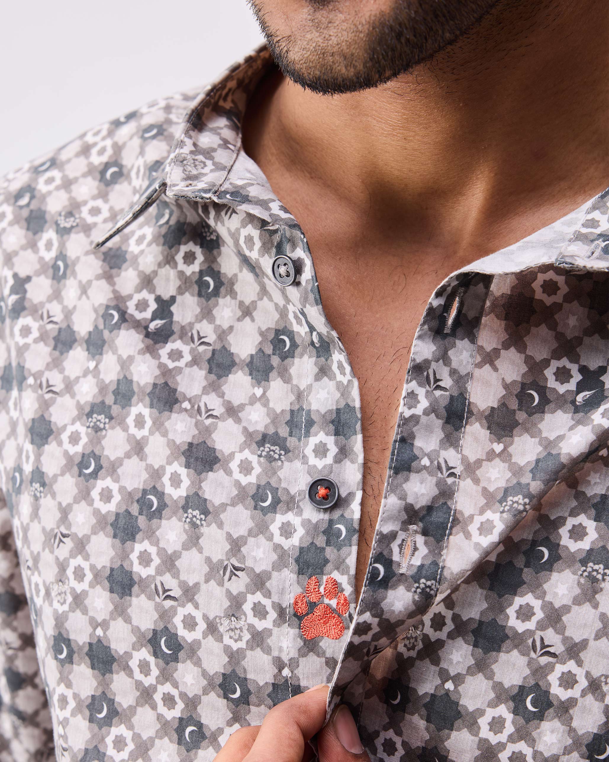 Kochi Shirt - Light Grey Print - Image 2