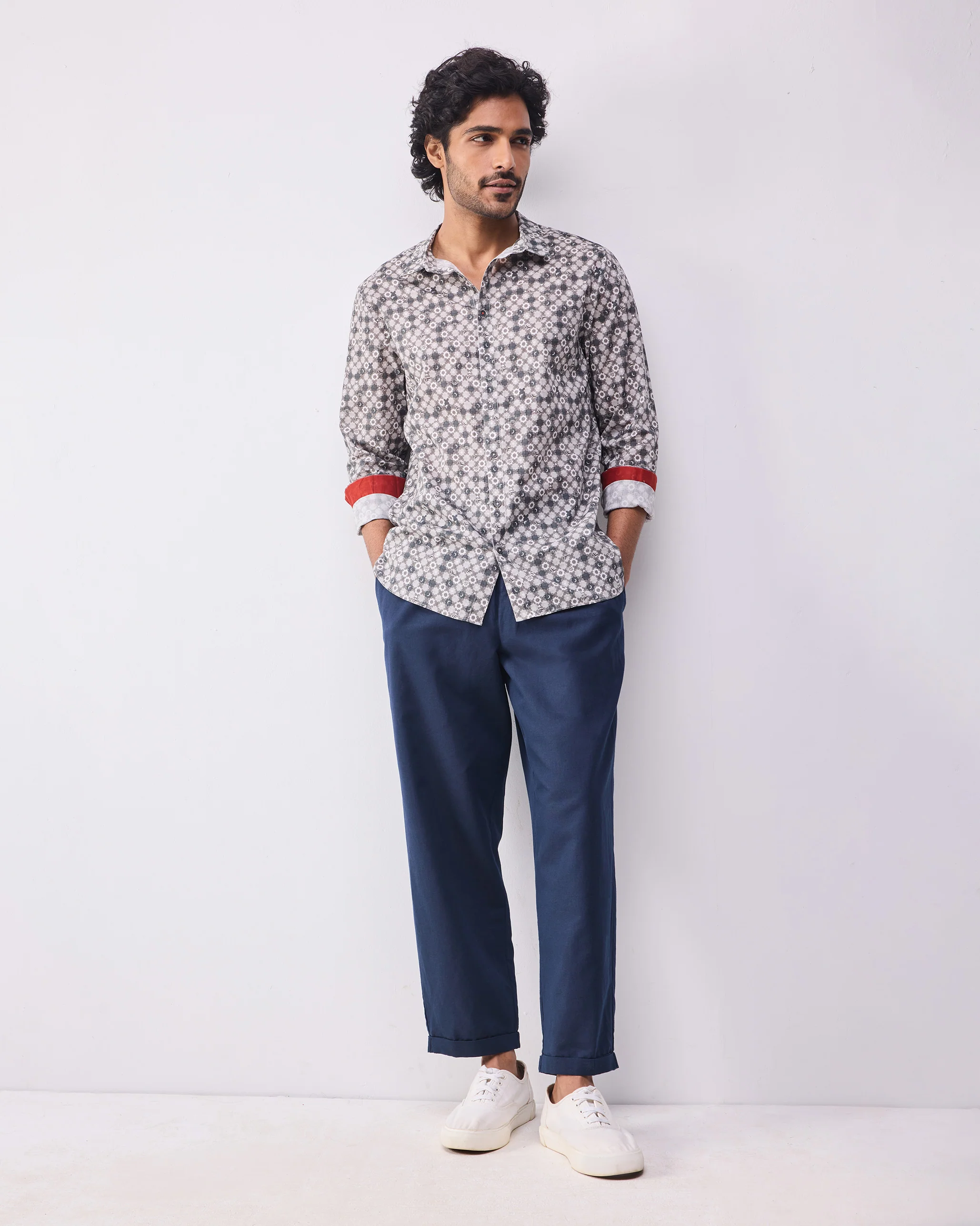 Kochi Shirt - Light Grey Print - Image 6