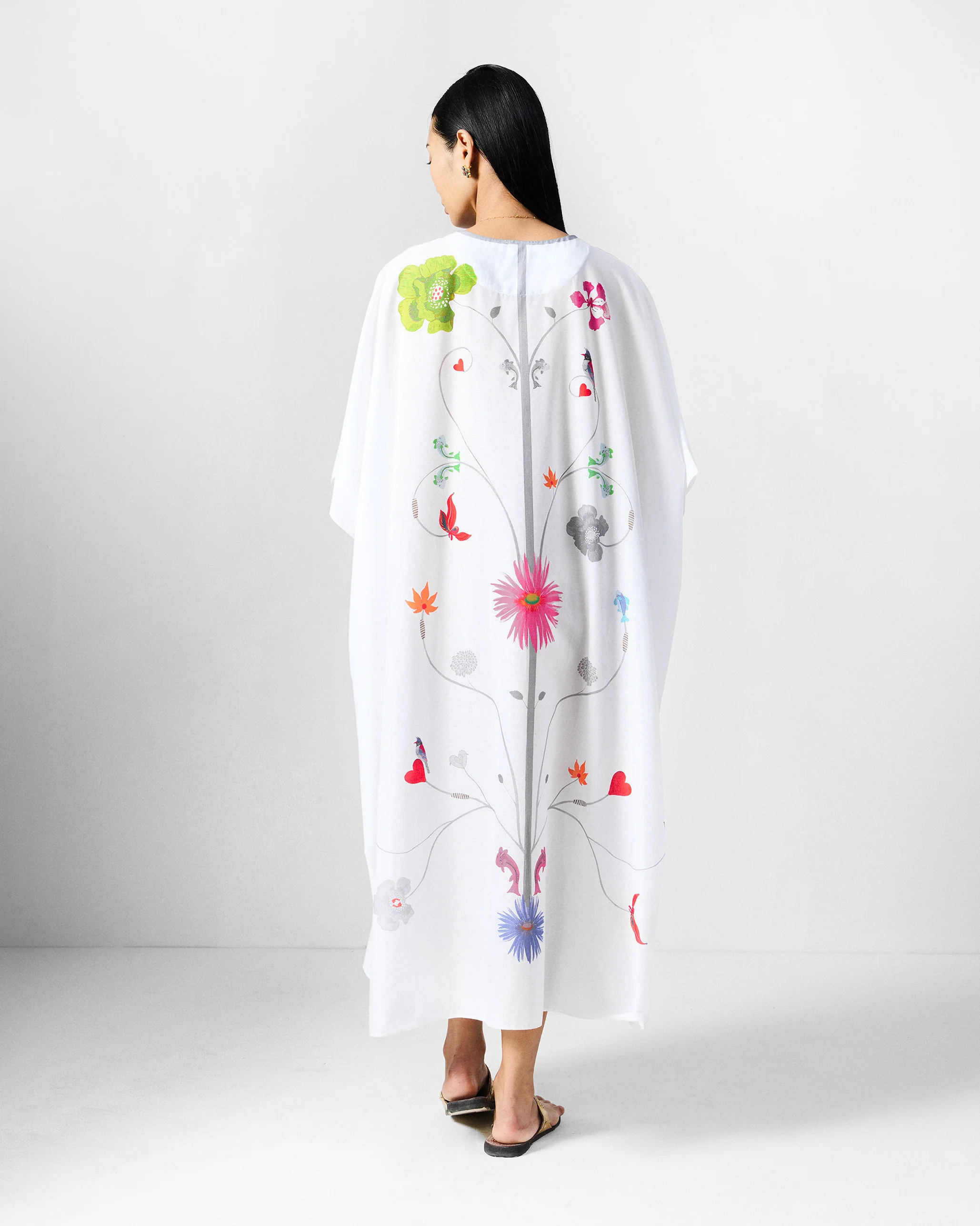 Kohima Kaftan - White Printed - Image 3