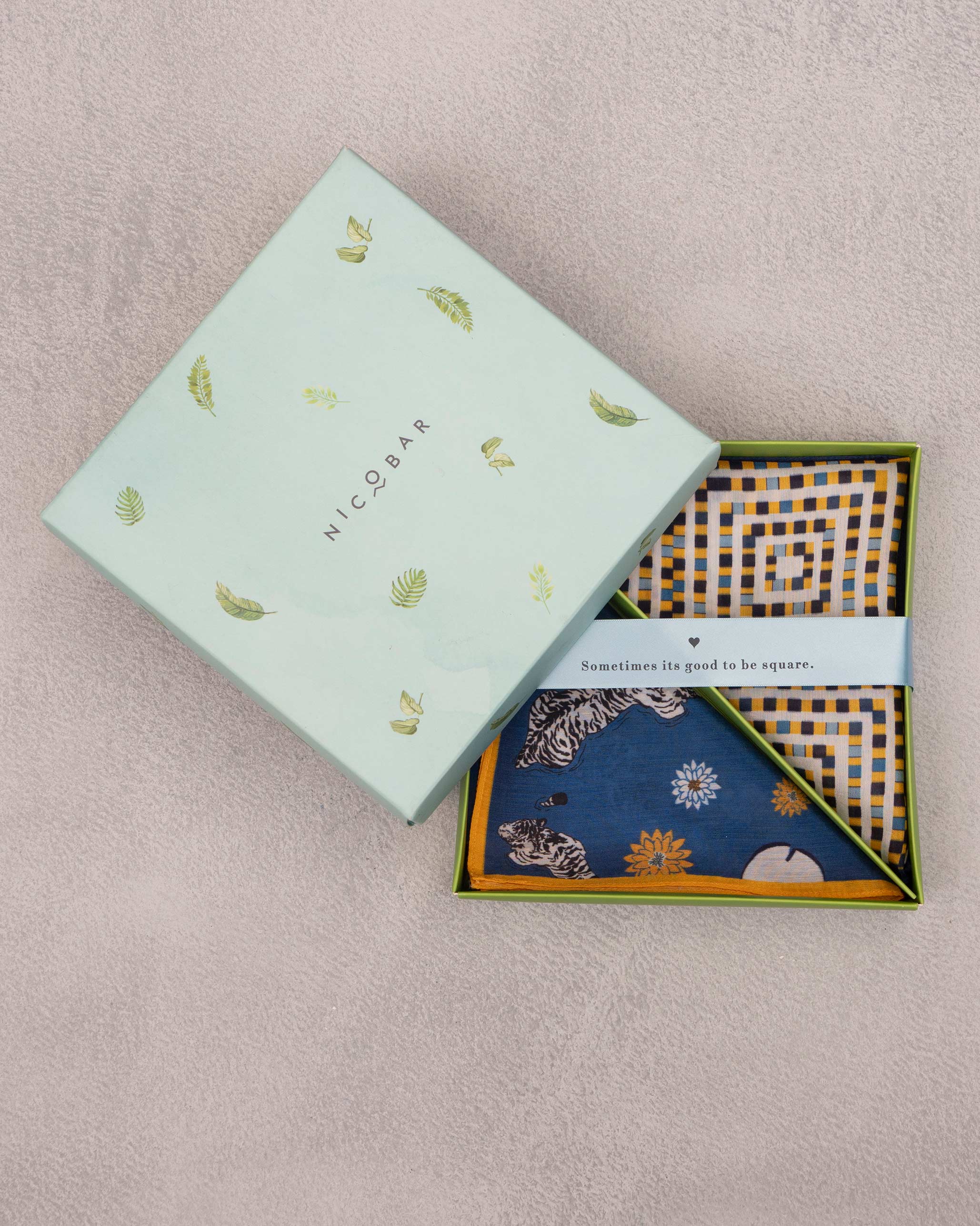Kokomo Pocket Squares - Dark Blue & Yellow - Image 4