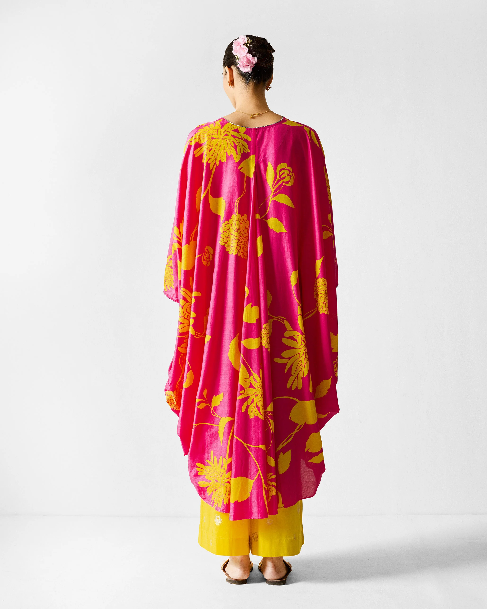 Kosi Kaftan - Fuchsia & Lime Printed - Image 2
