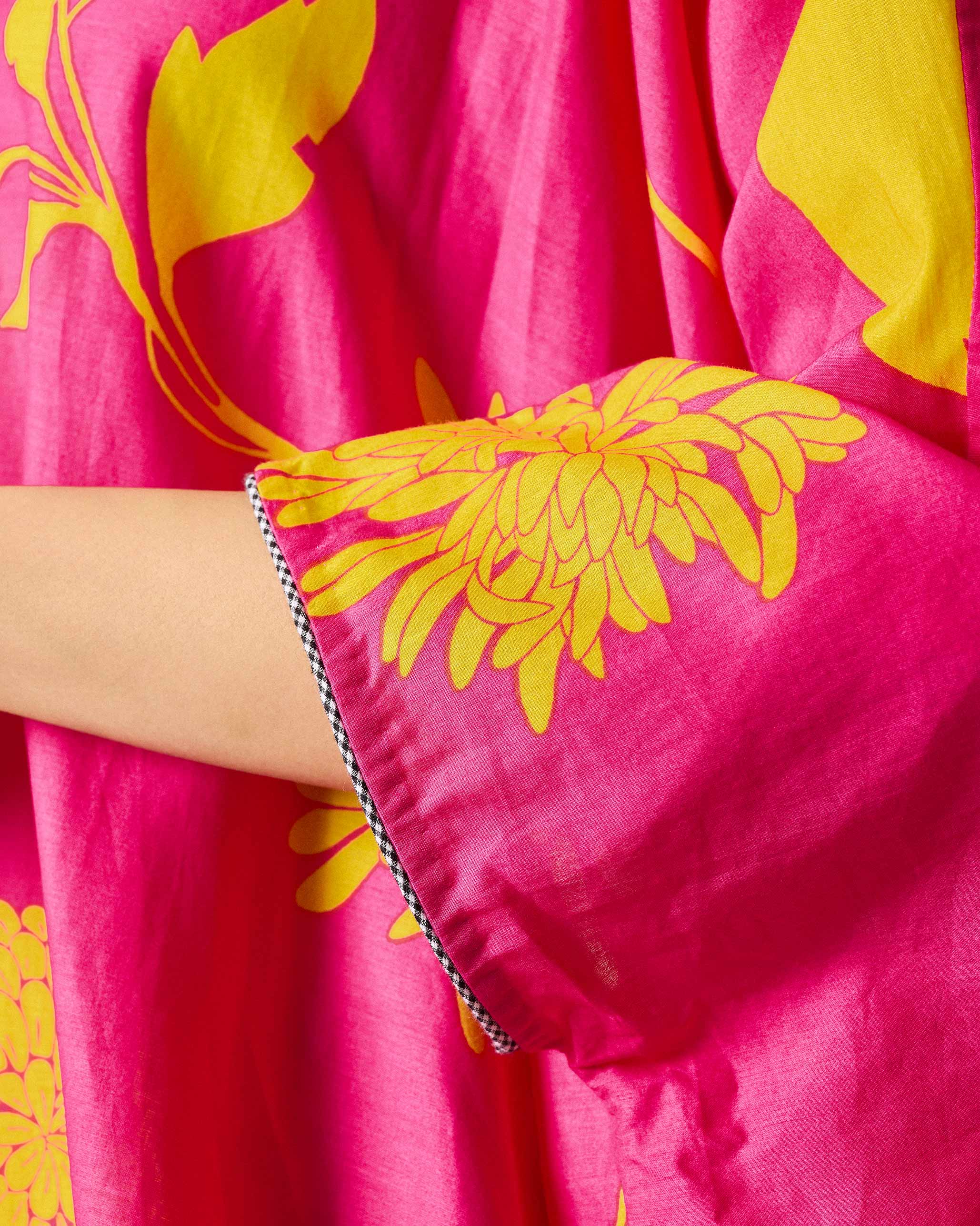 Kosi Kaftan - Fuchsia & Lime Printed - Image 4