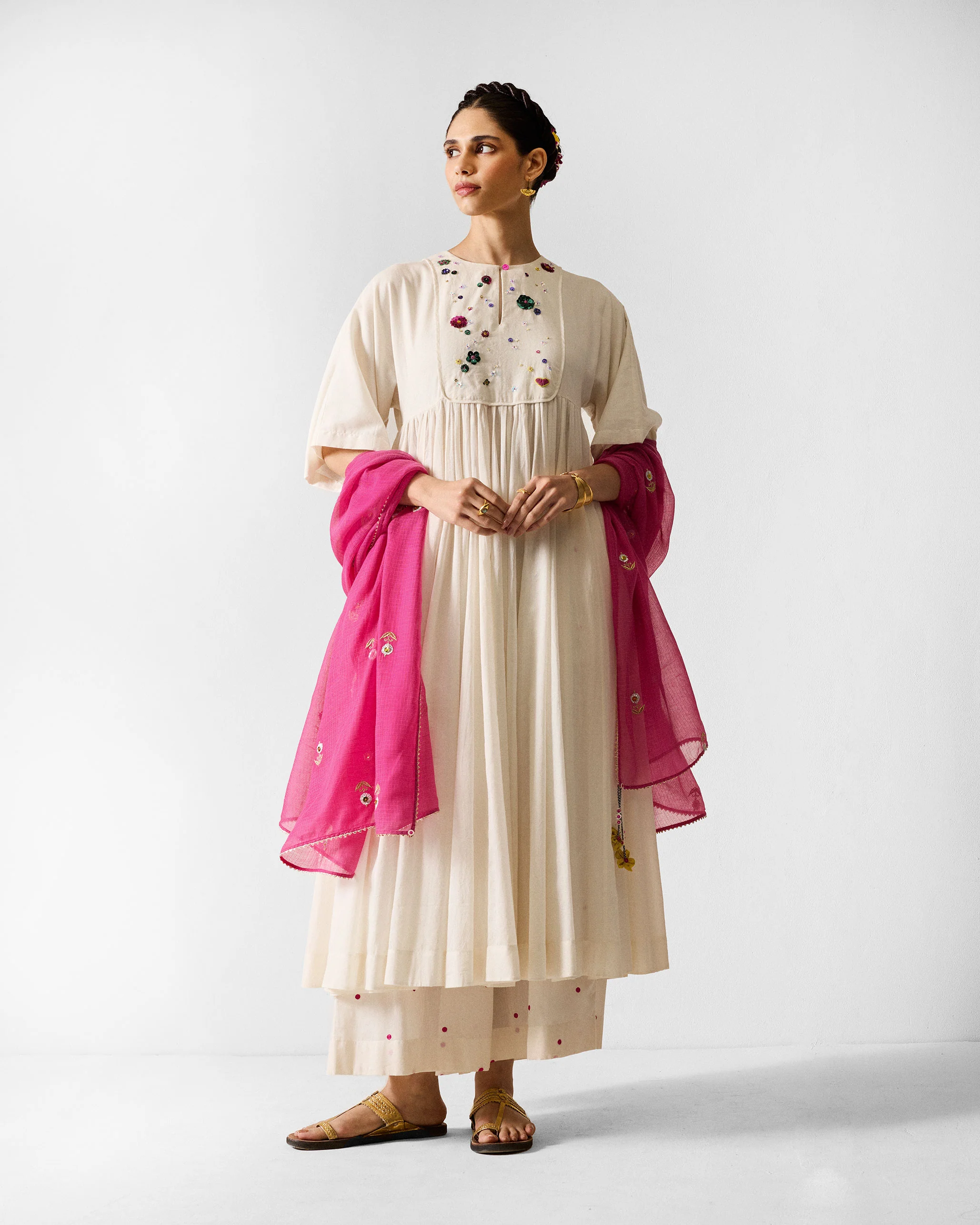 Kosi Kurta - Ivory Embroidered - Image 10