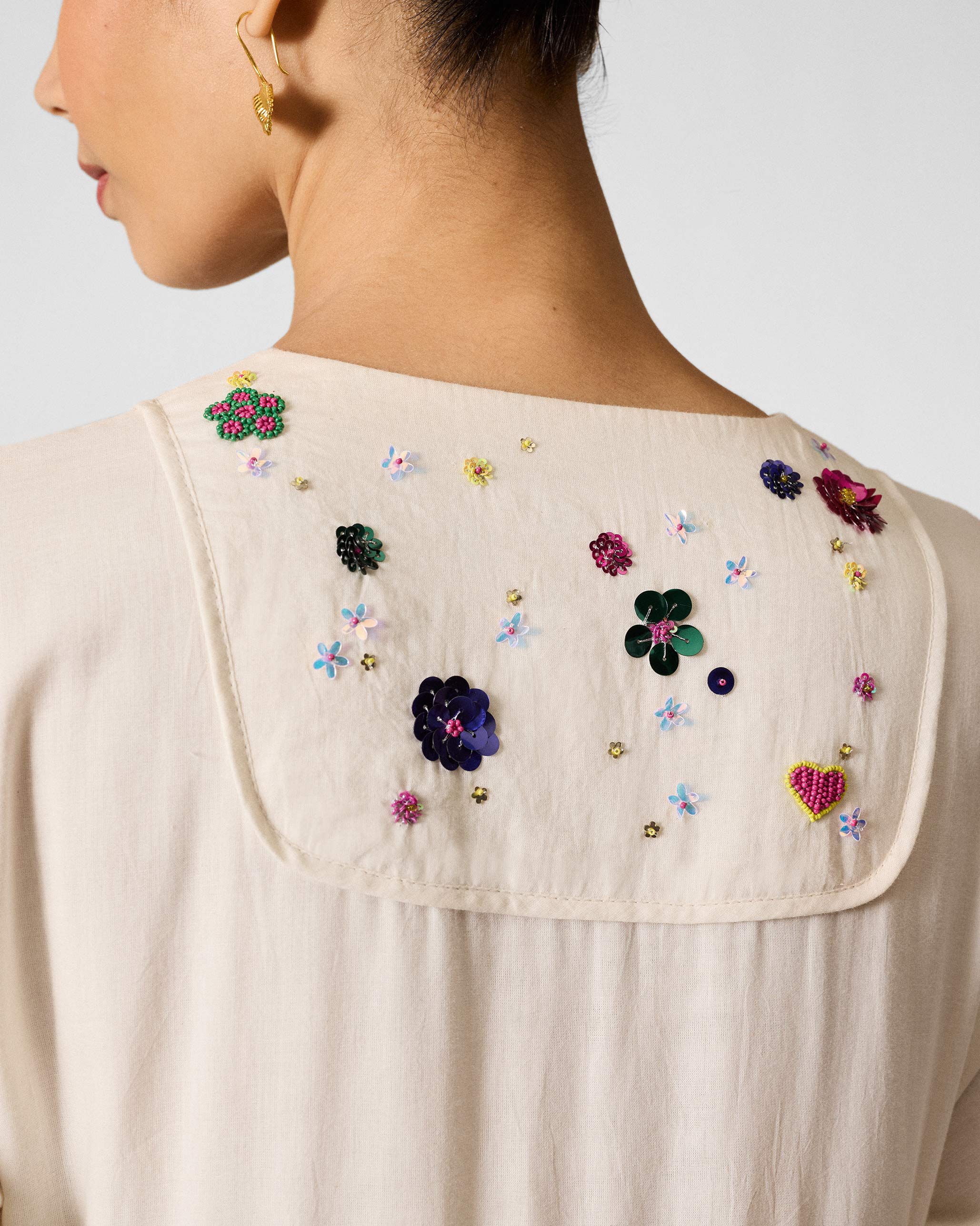 Kosi Kurta - Ivory Embroidered - Image 6