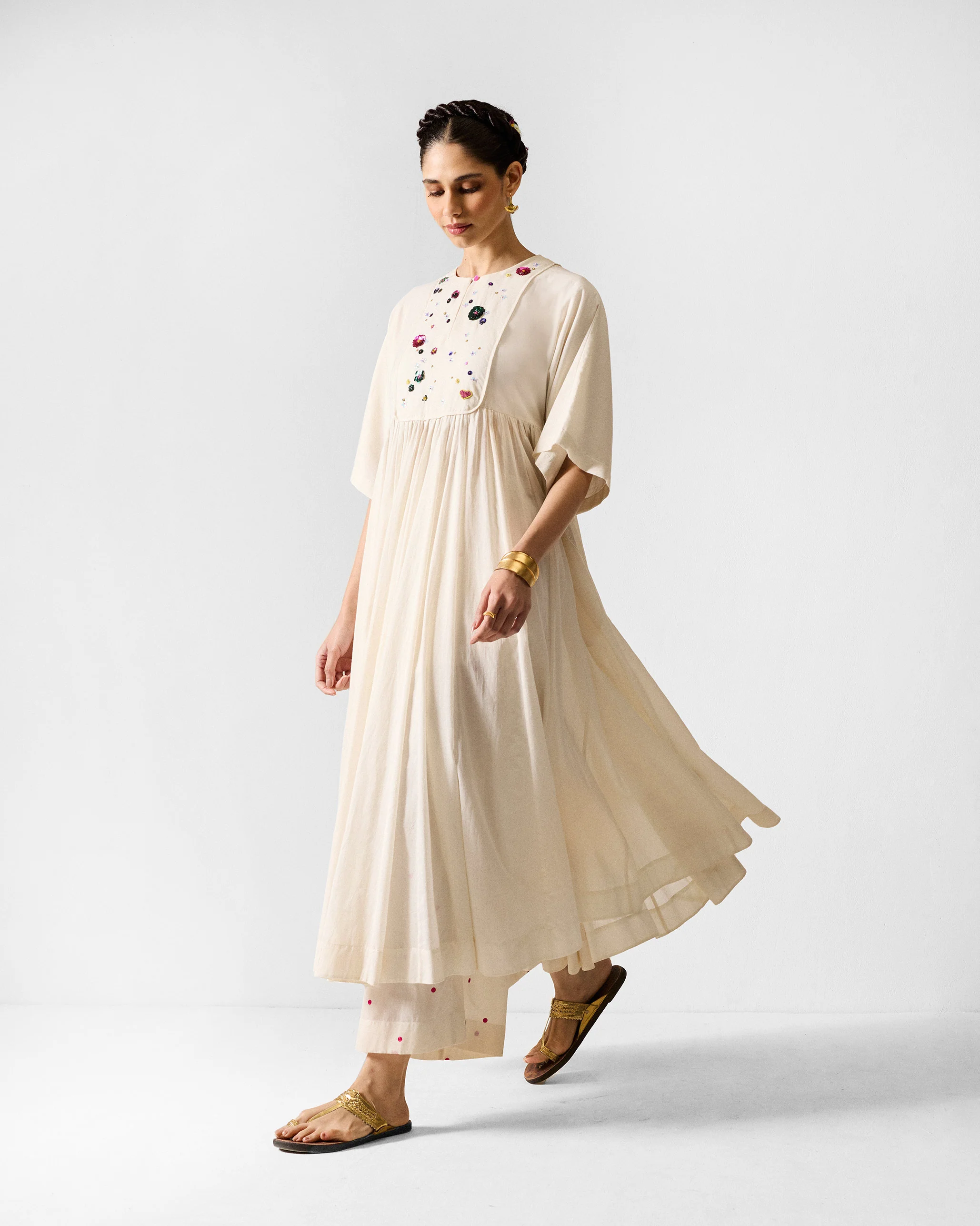 Kosi Kurta - Ivory Embroidered - Image 7