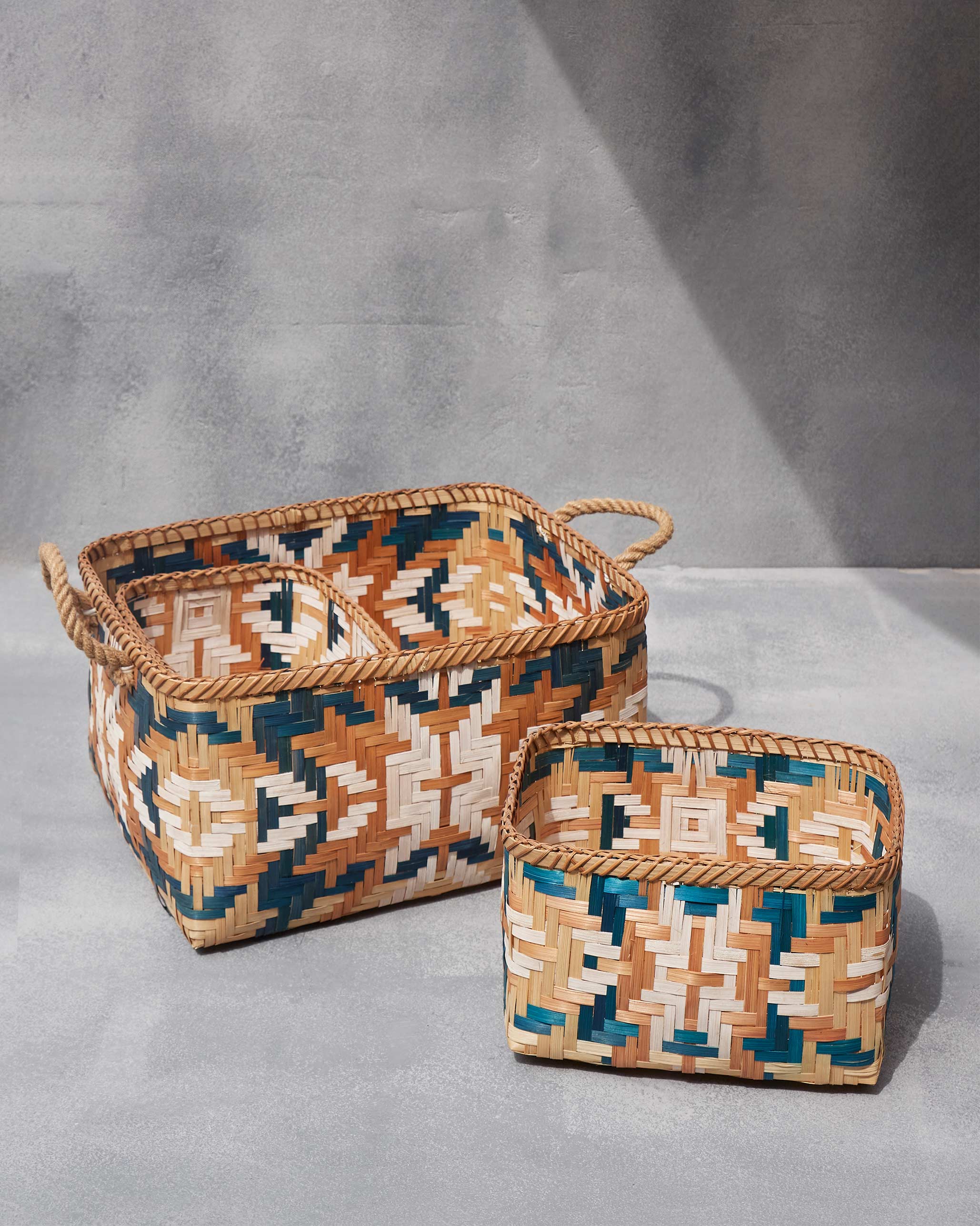 Kuba Bamboo Baskets (Set of 3) - Image 4