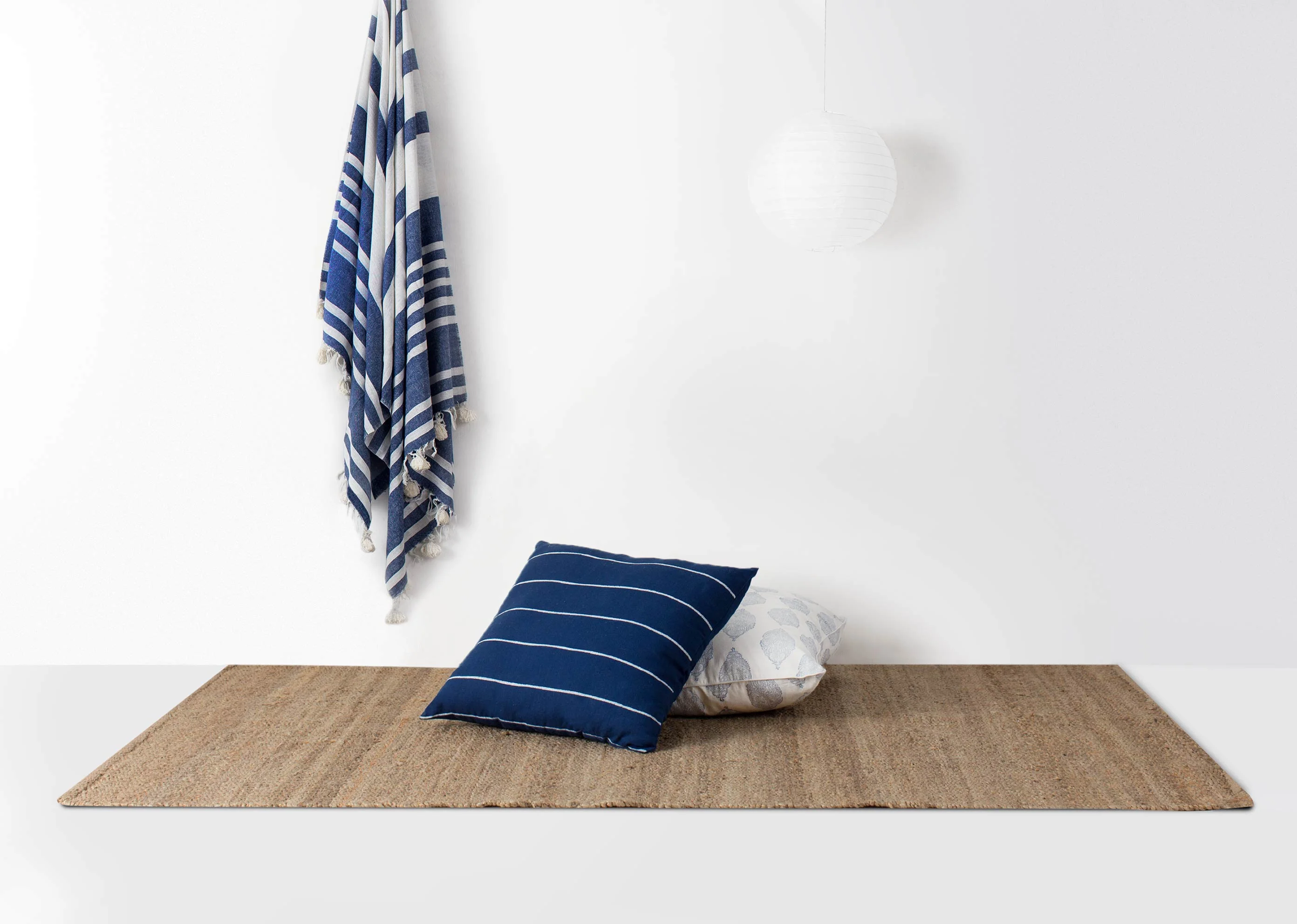 Kumarakom Nautical Stripe Cushion Cover - Indigo - Image 2
