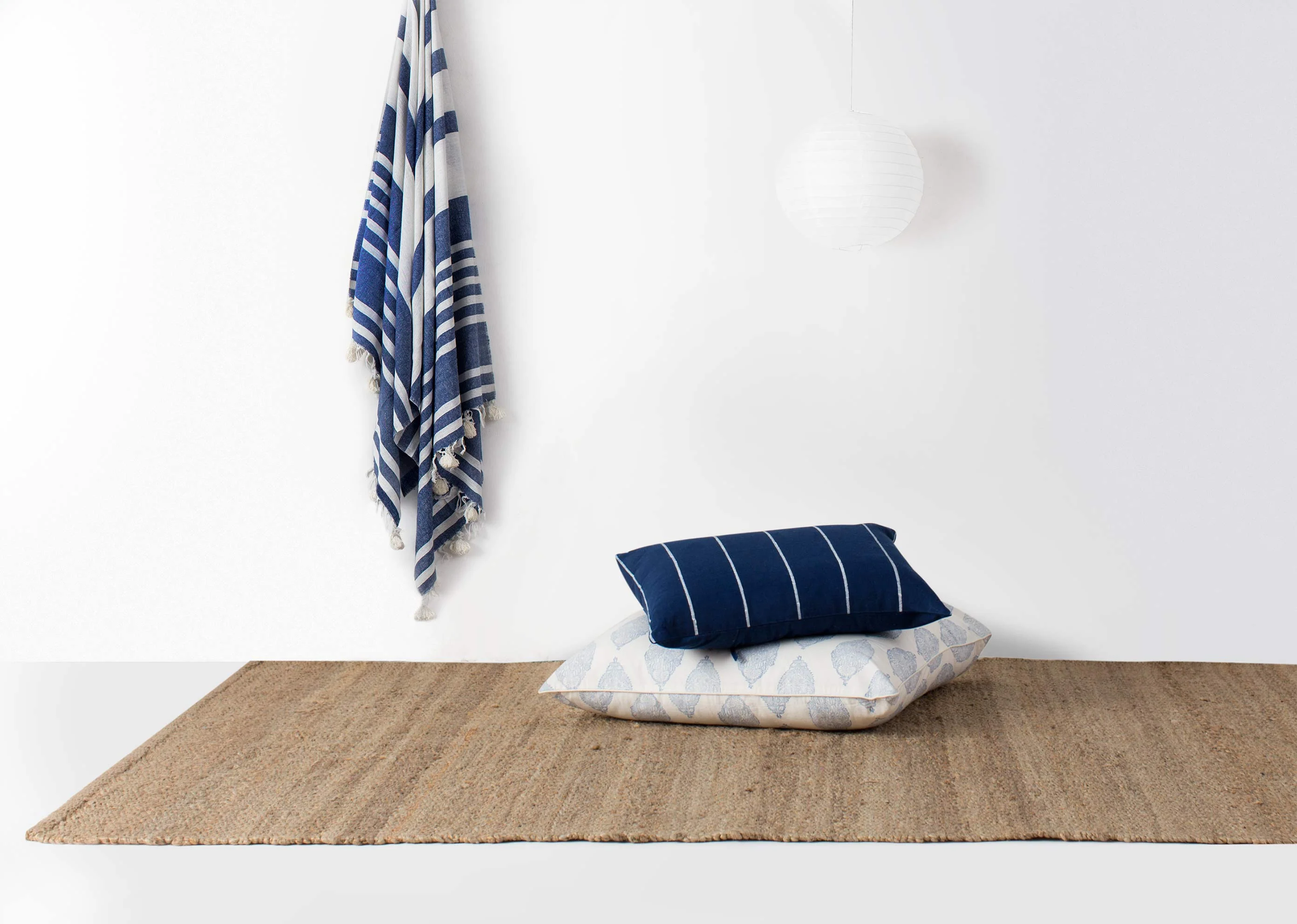 Kumarakom Nautical Stripe Pillow Cover - Indigo - Image 2