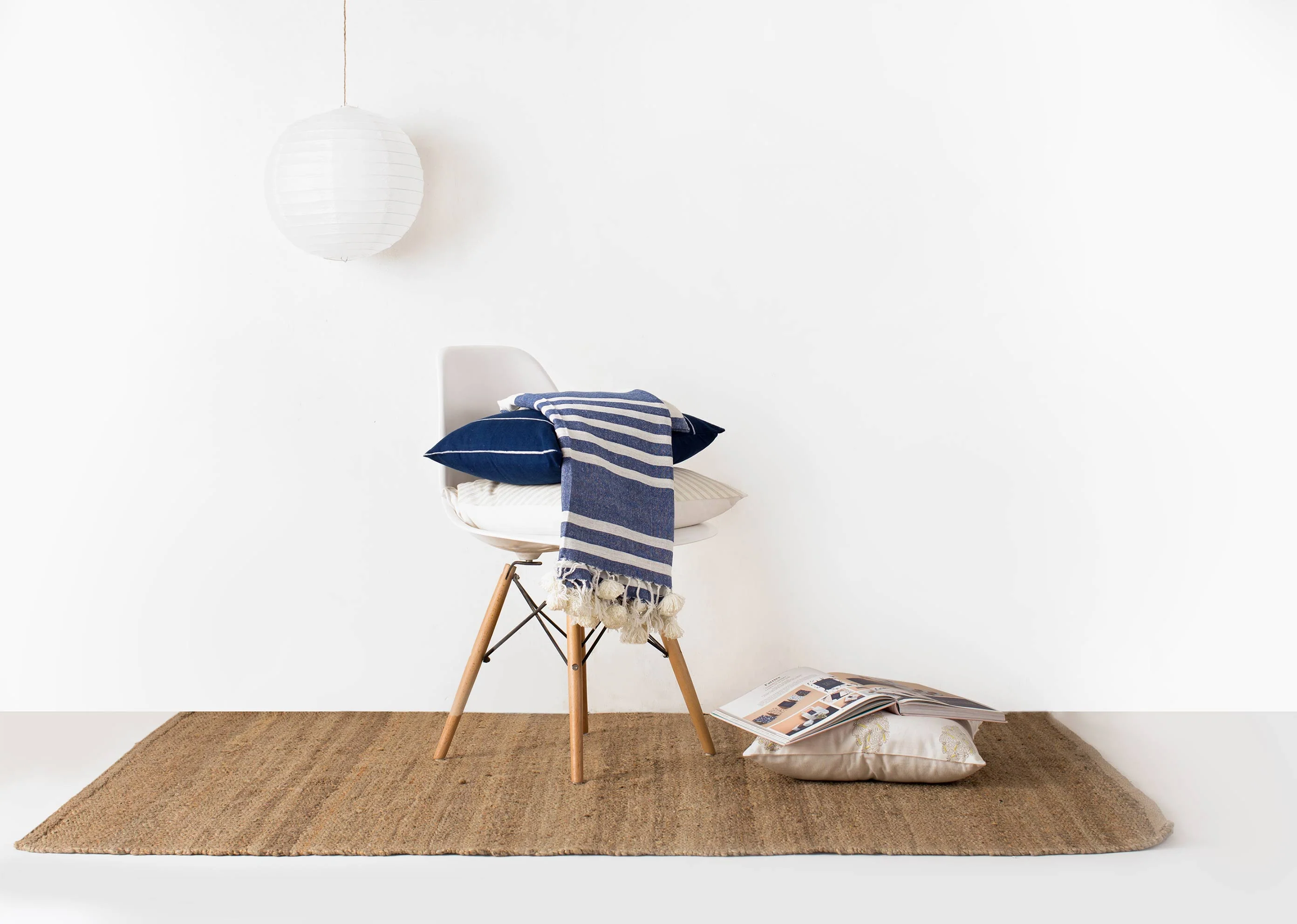 Kumarakom Throw - Ivory & Indigo - Image 2
