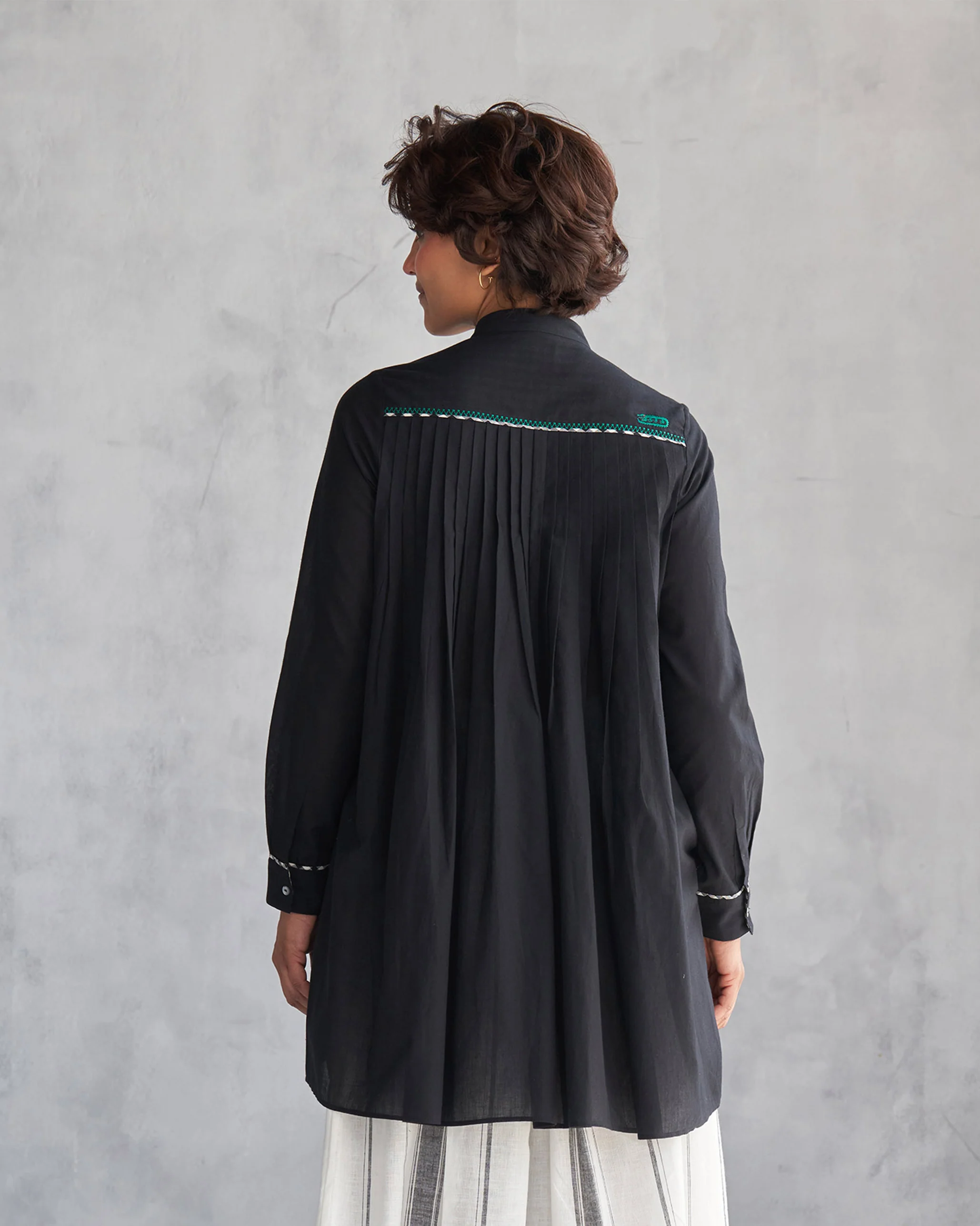 Kuro Pleated Top - Black - Image 6