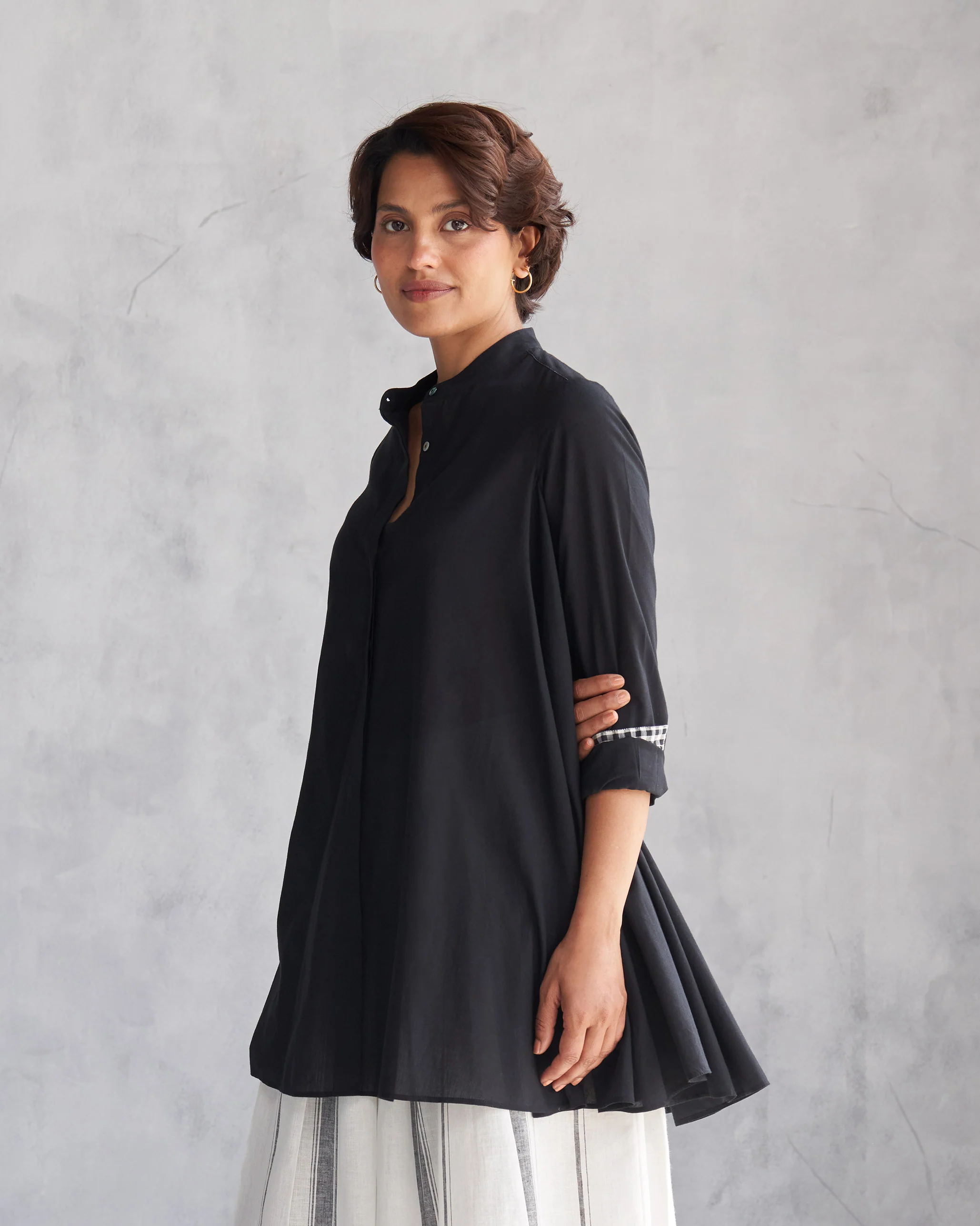 Kuro Pleated Top - Black - Image 7
