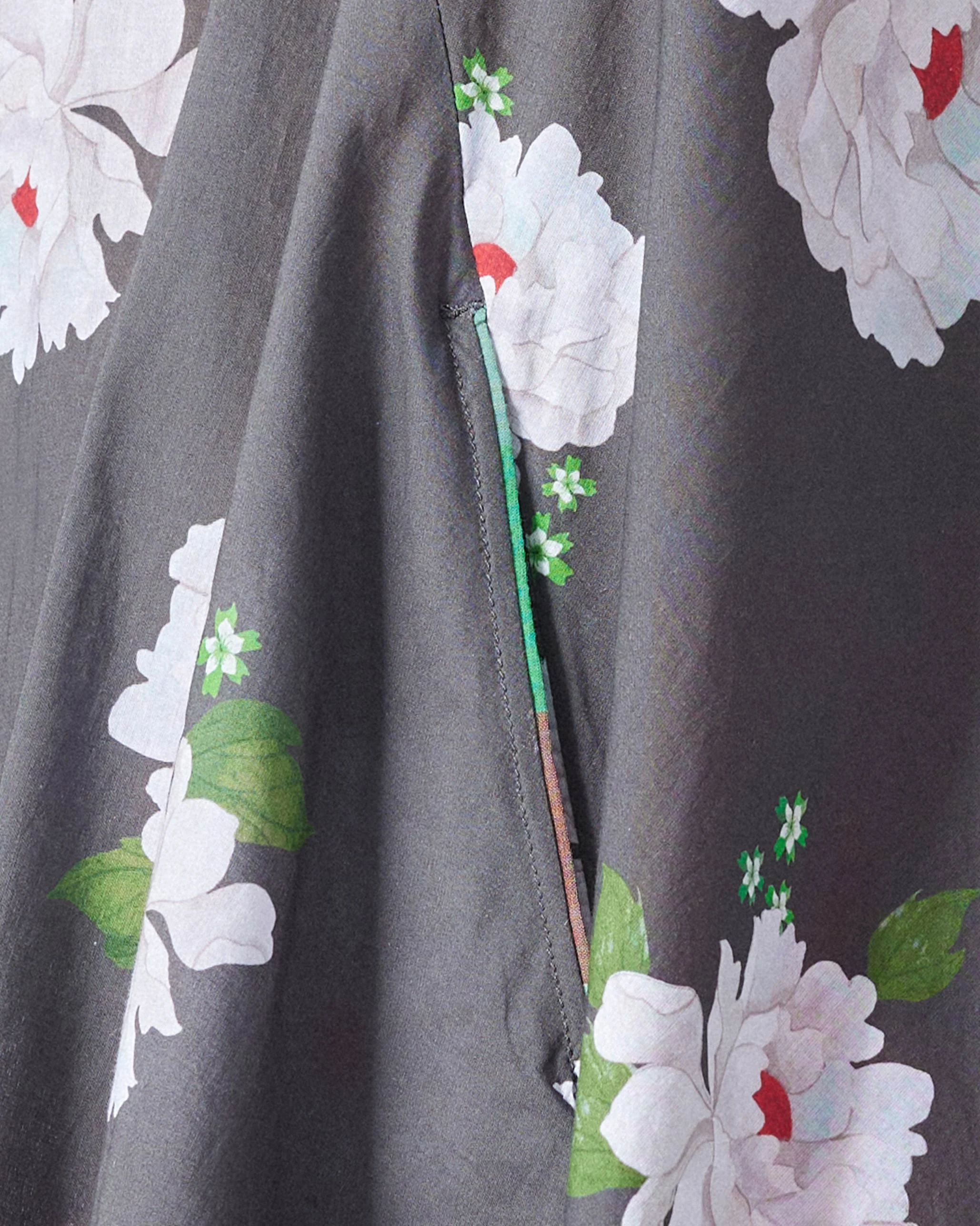 Lantern Top - Charcoal & Ivory Print - Image 7