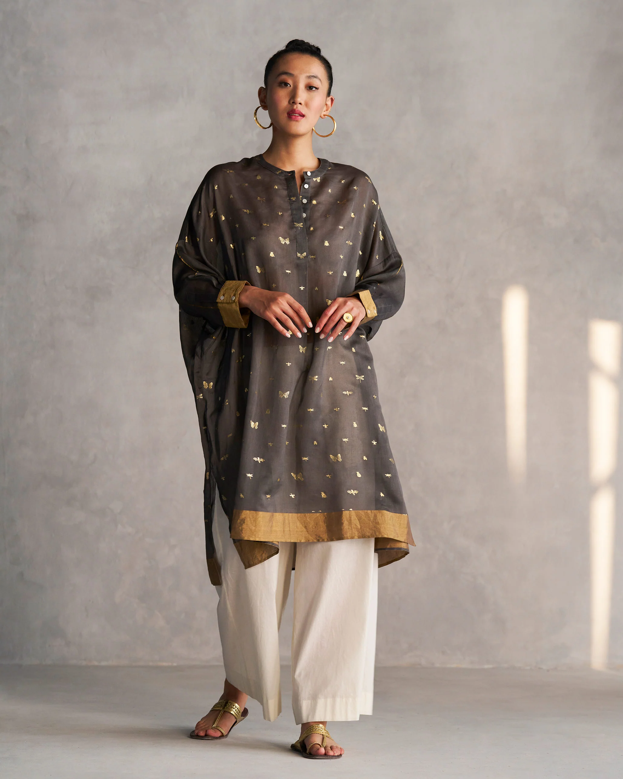 Lazy Saturday Tunic - Charcoal & Gold - Image 4