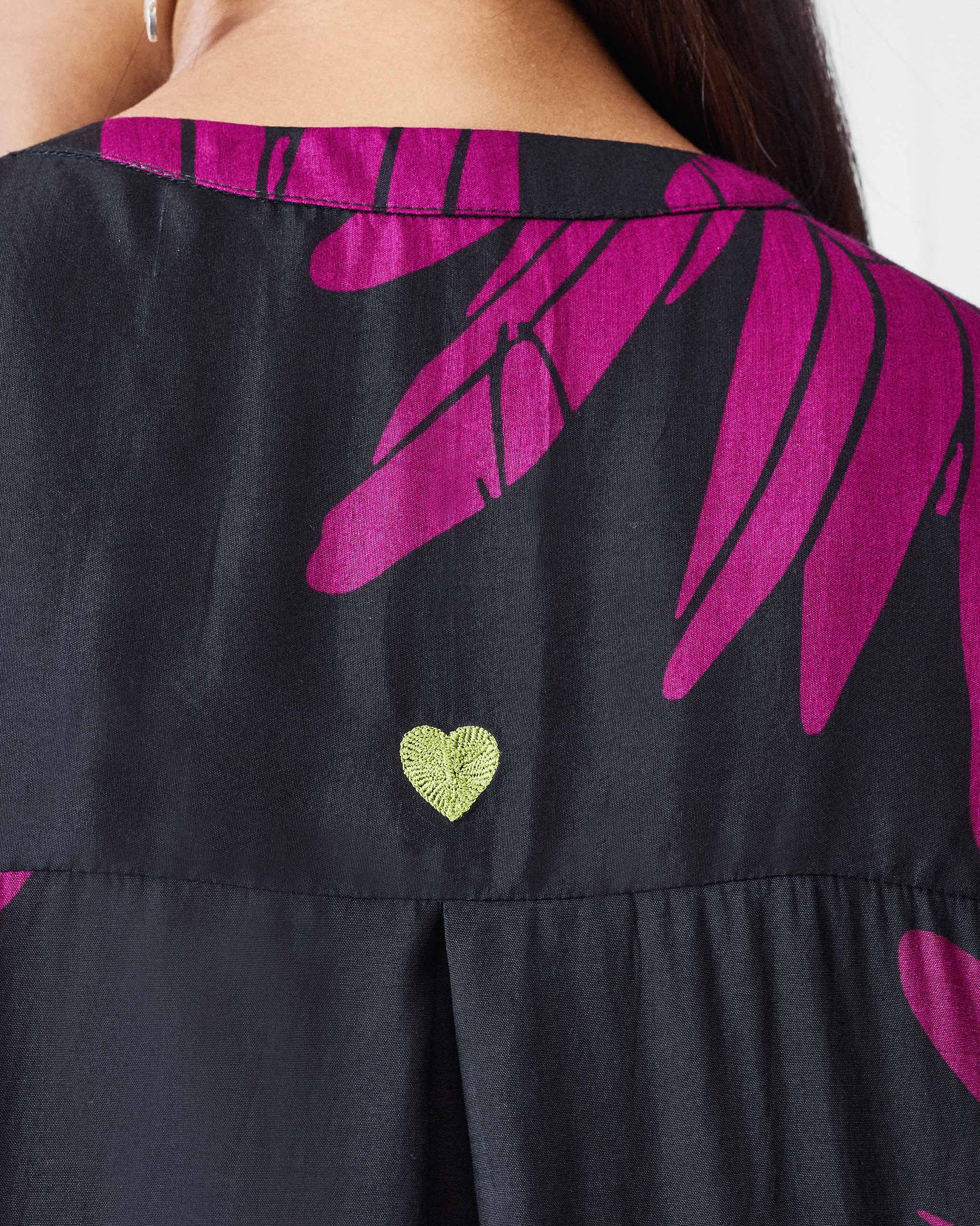 Lazy Sunday Tunic - Black & Mulberry Printed - Image 6