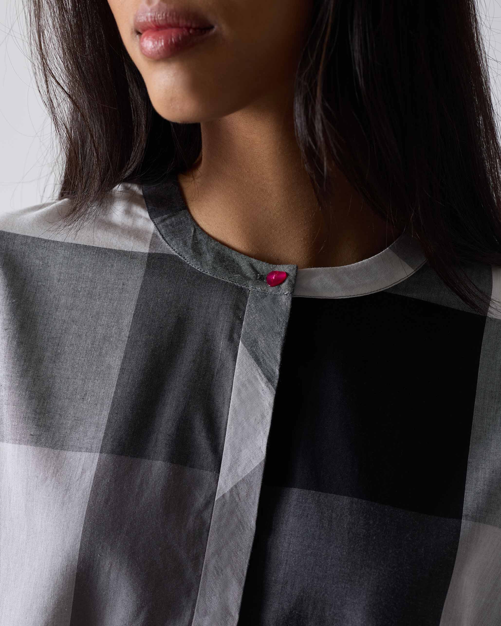 Lazy Sunday Tunic - Black & White Checks - Image 4