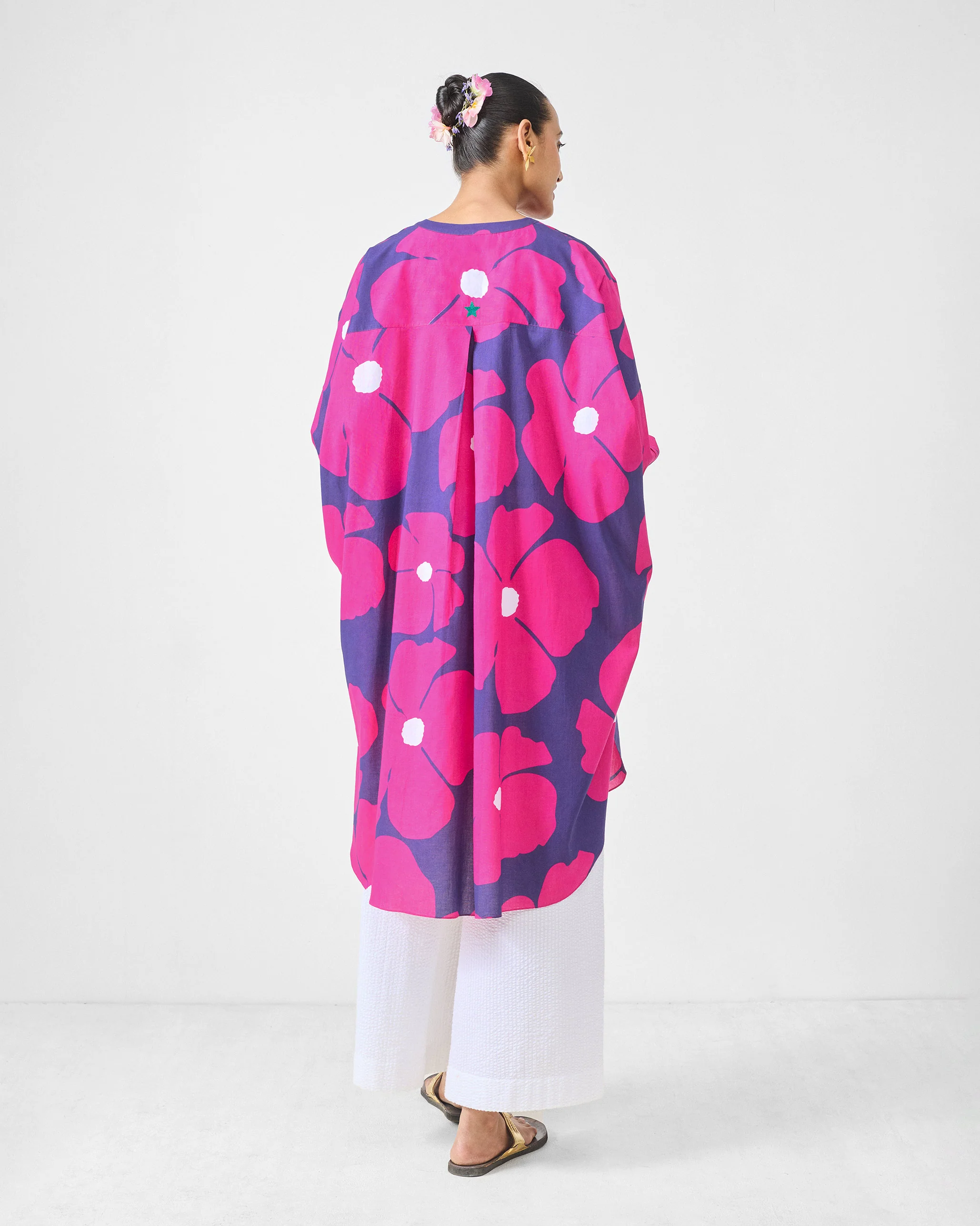 Lazy Sunday Tunic - Fuchsia & Purple Printed - Image 2