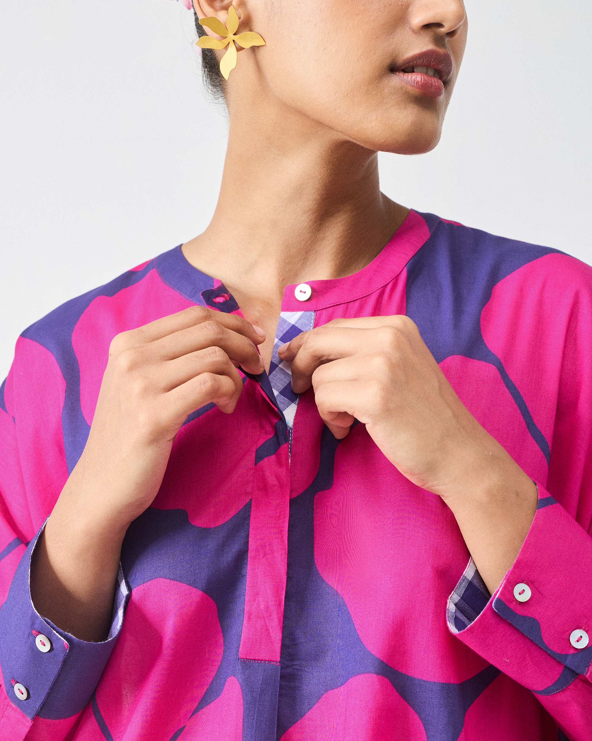 Lazy Sunday Tunic - Fuchsia & Purple Printed - Image 4