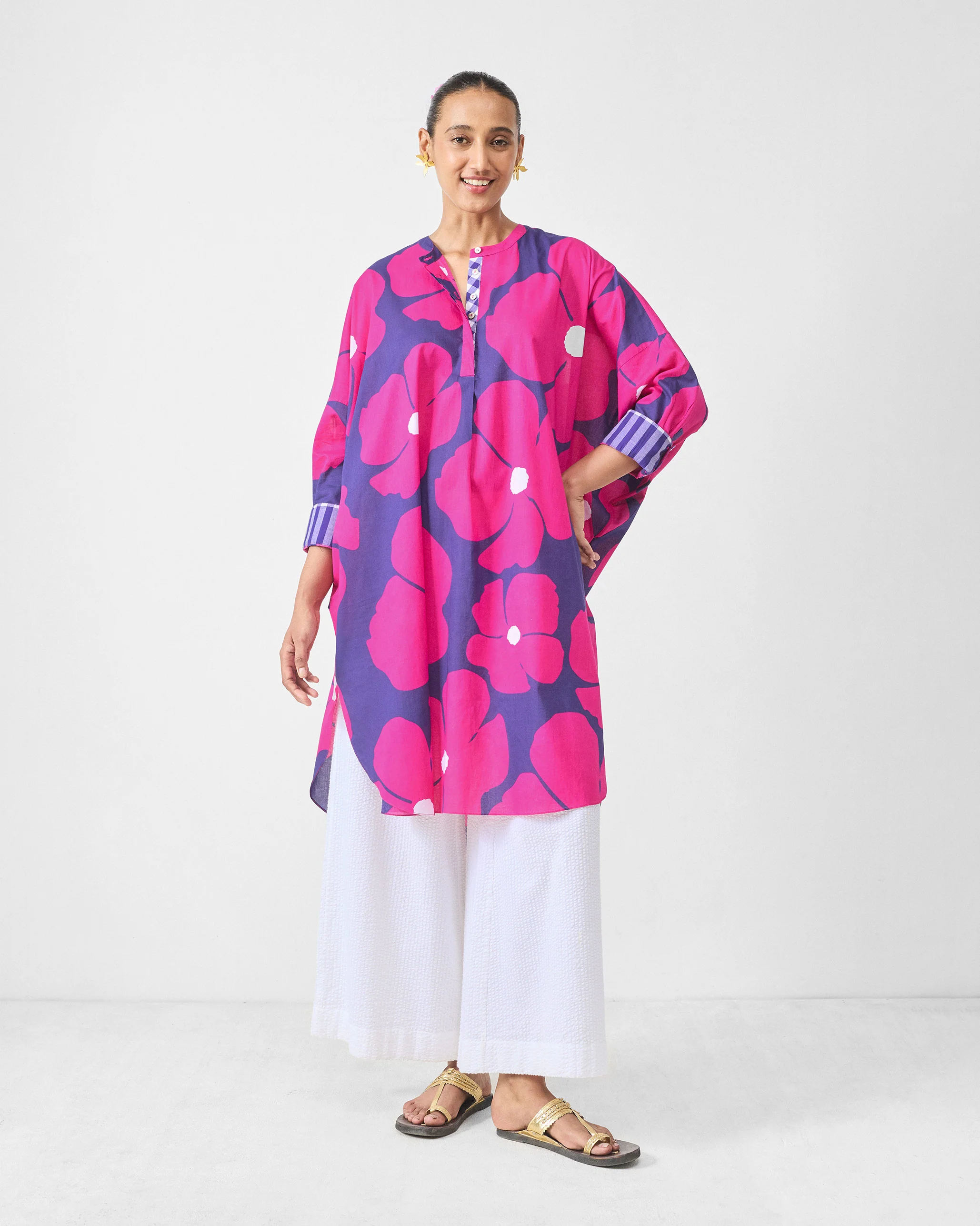 Lazy Sunday Tunic - Fuchsia & Purple Printed - Image 6