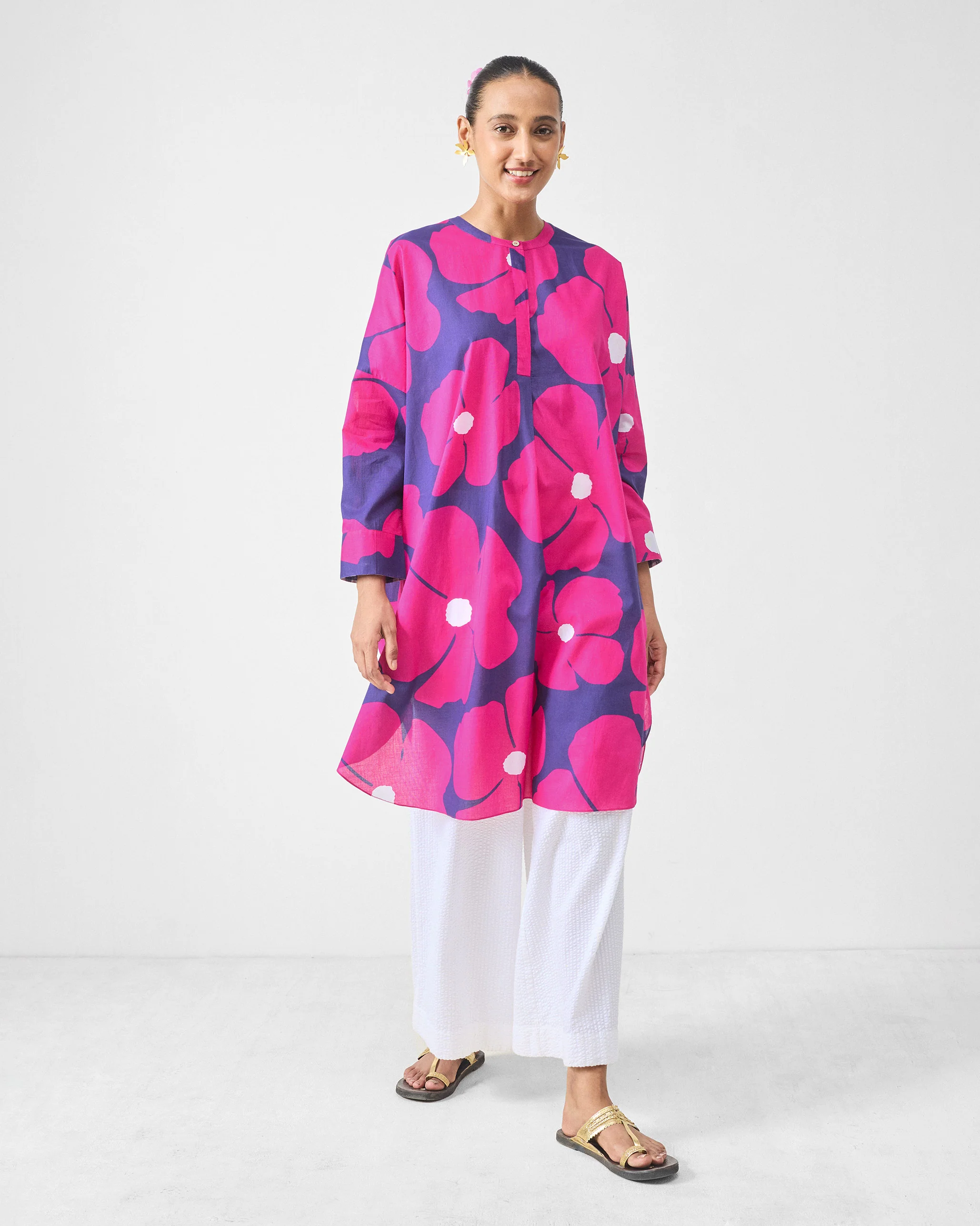 Lazy Sunday Tunic - Fuchsia & Purple Printed - Image 7