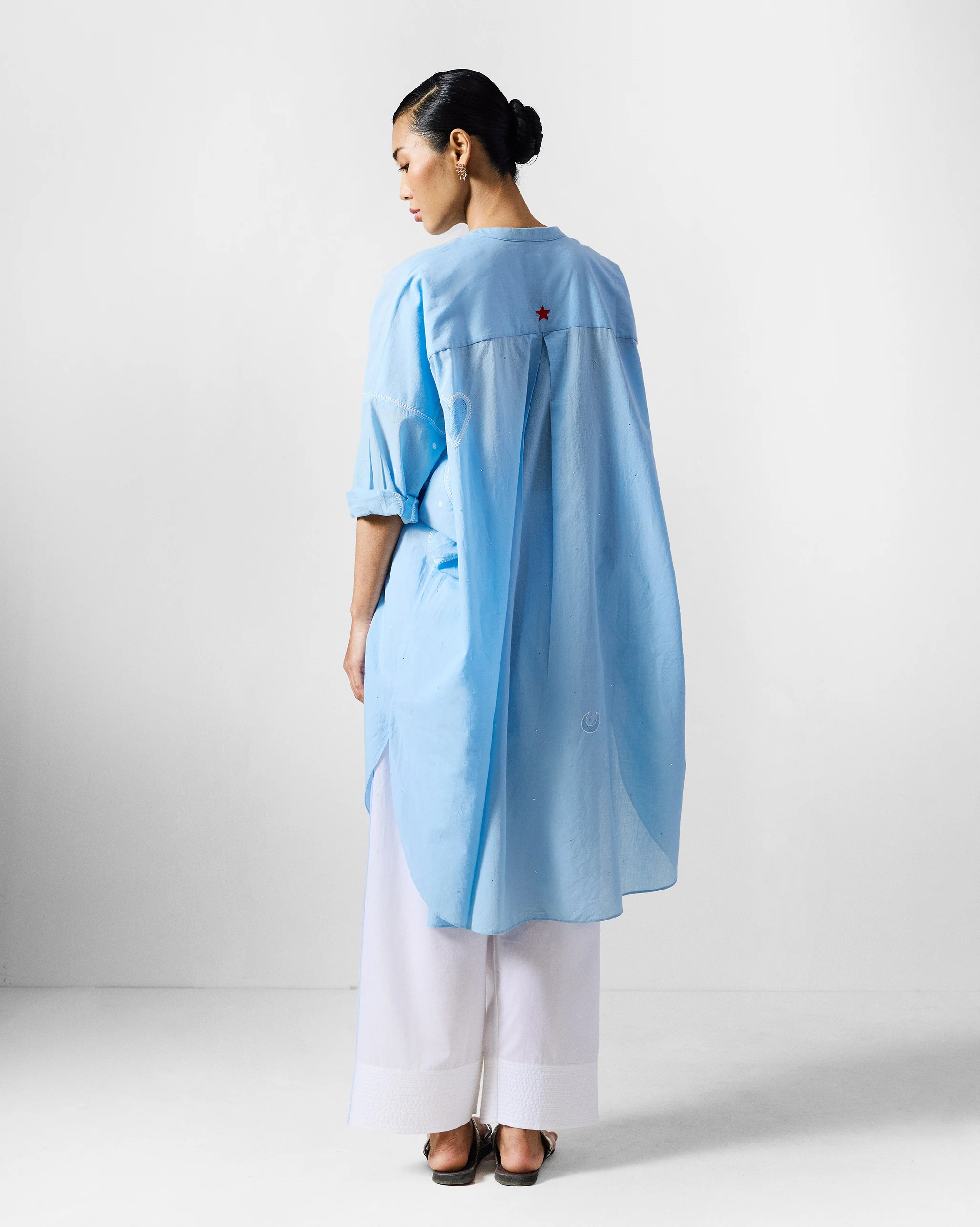 Lazy Sunday Tunic - Ice Blue Embroidered - Image 4