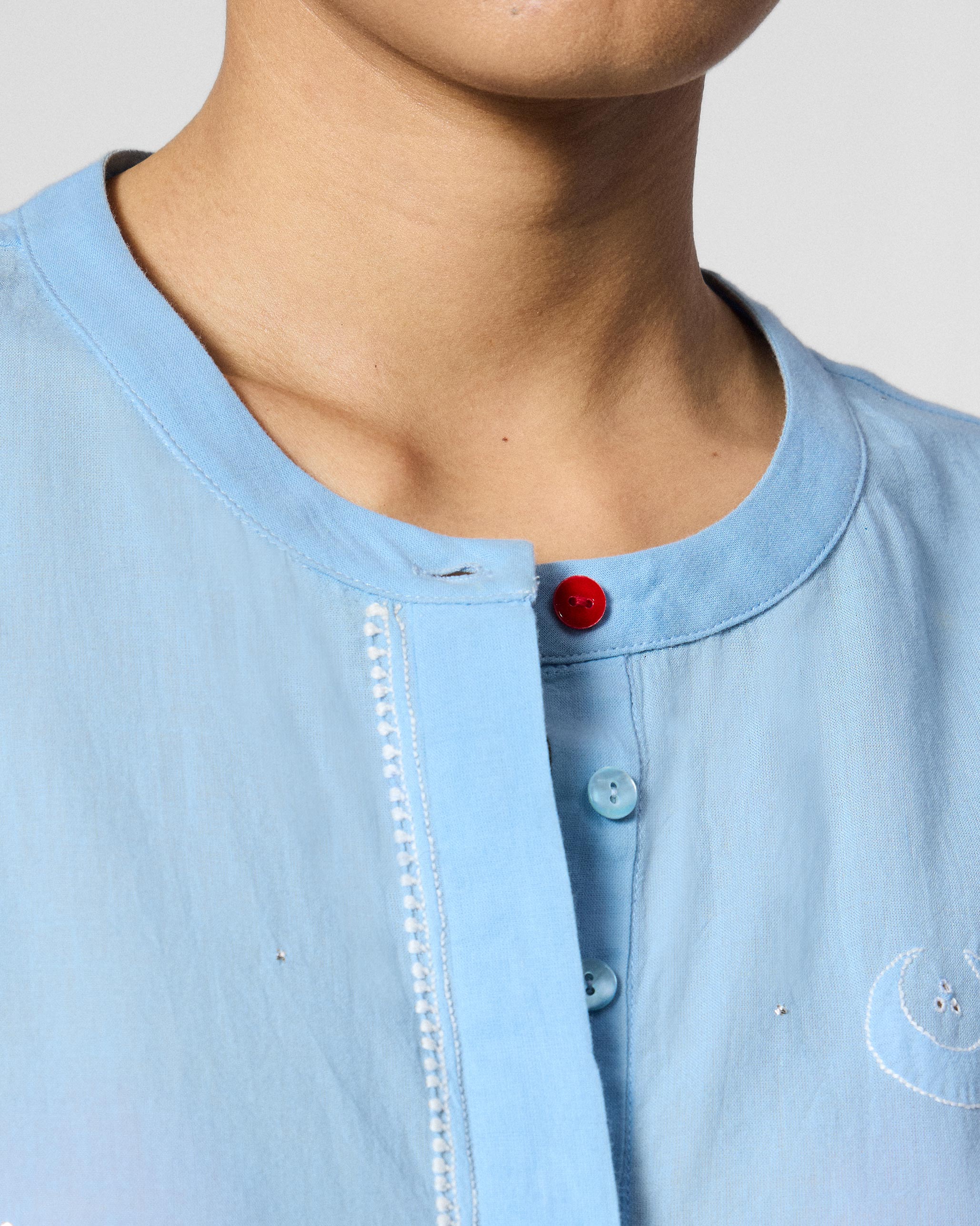 Lazy Sunday Tunic - Ice Blue Embroidered - Image 9