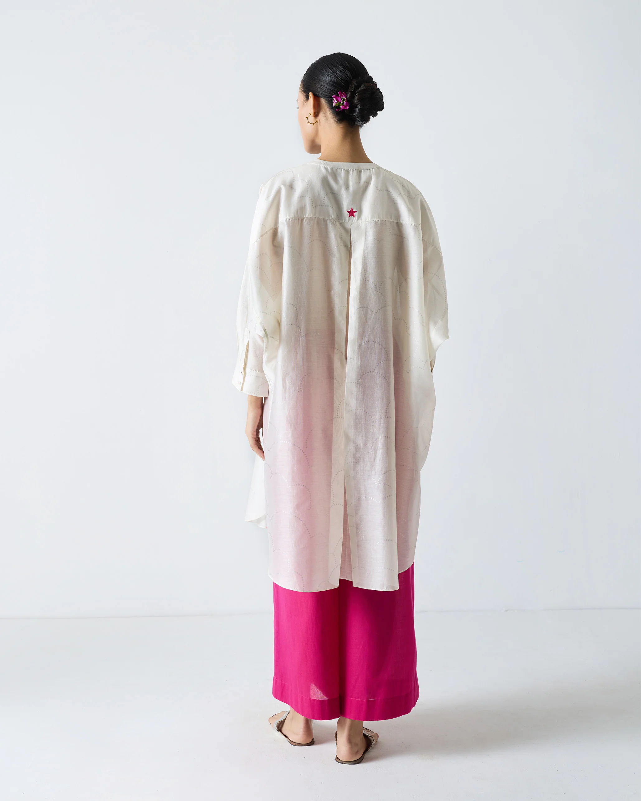 Lazy Sunday Tunic - Ivory & Silver Print - Image 4