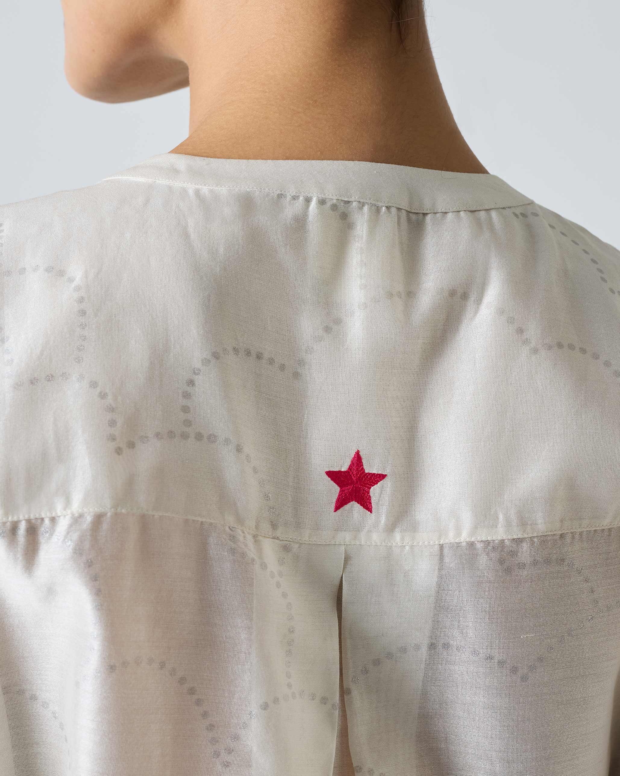 Lazy Sunday Tunic - Ivory & Silver Print - Image 6