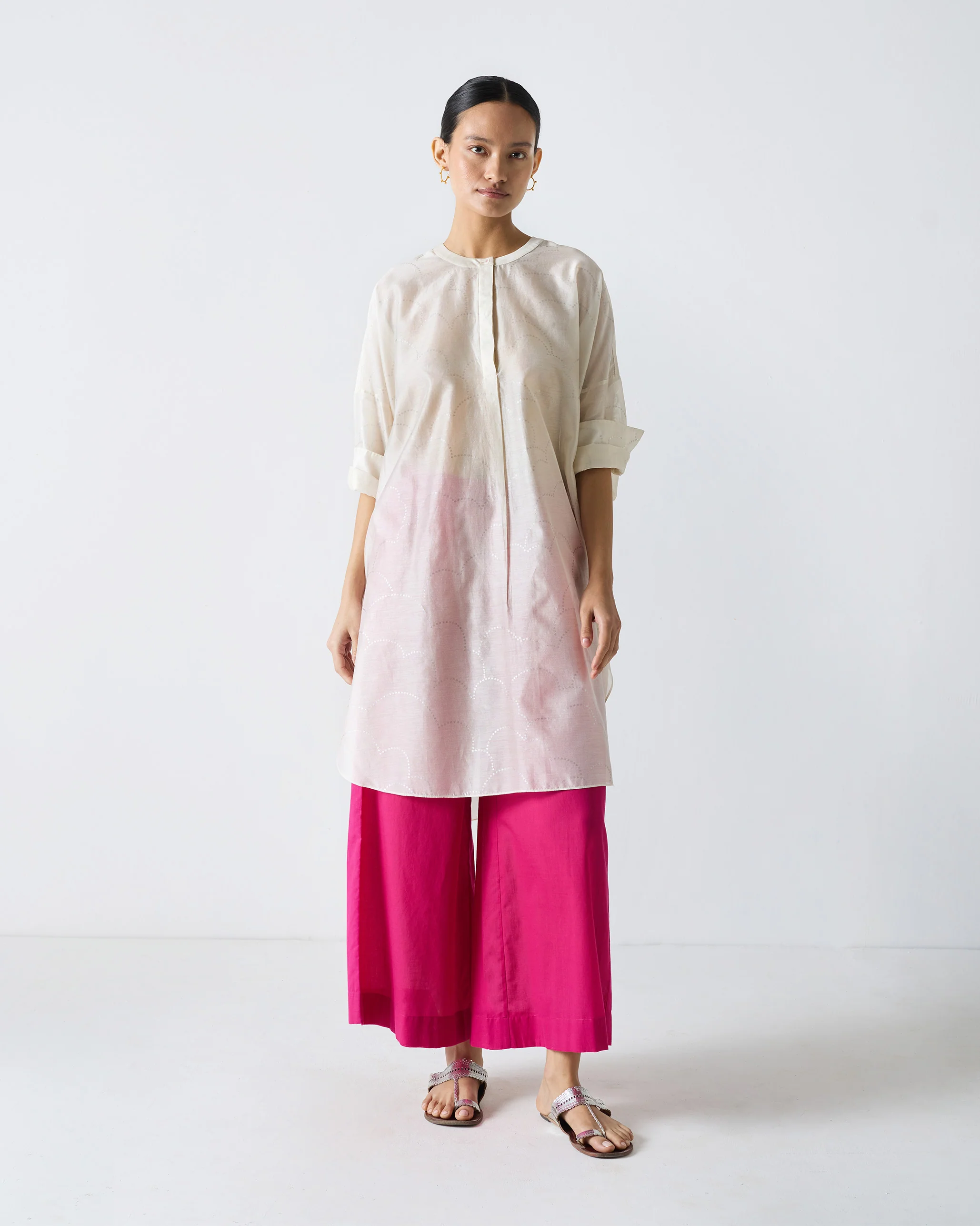 Lazy Sunday Tunic - Ivory & Silver Print - Image 7