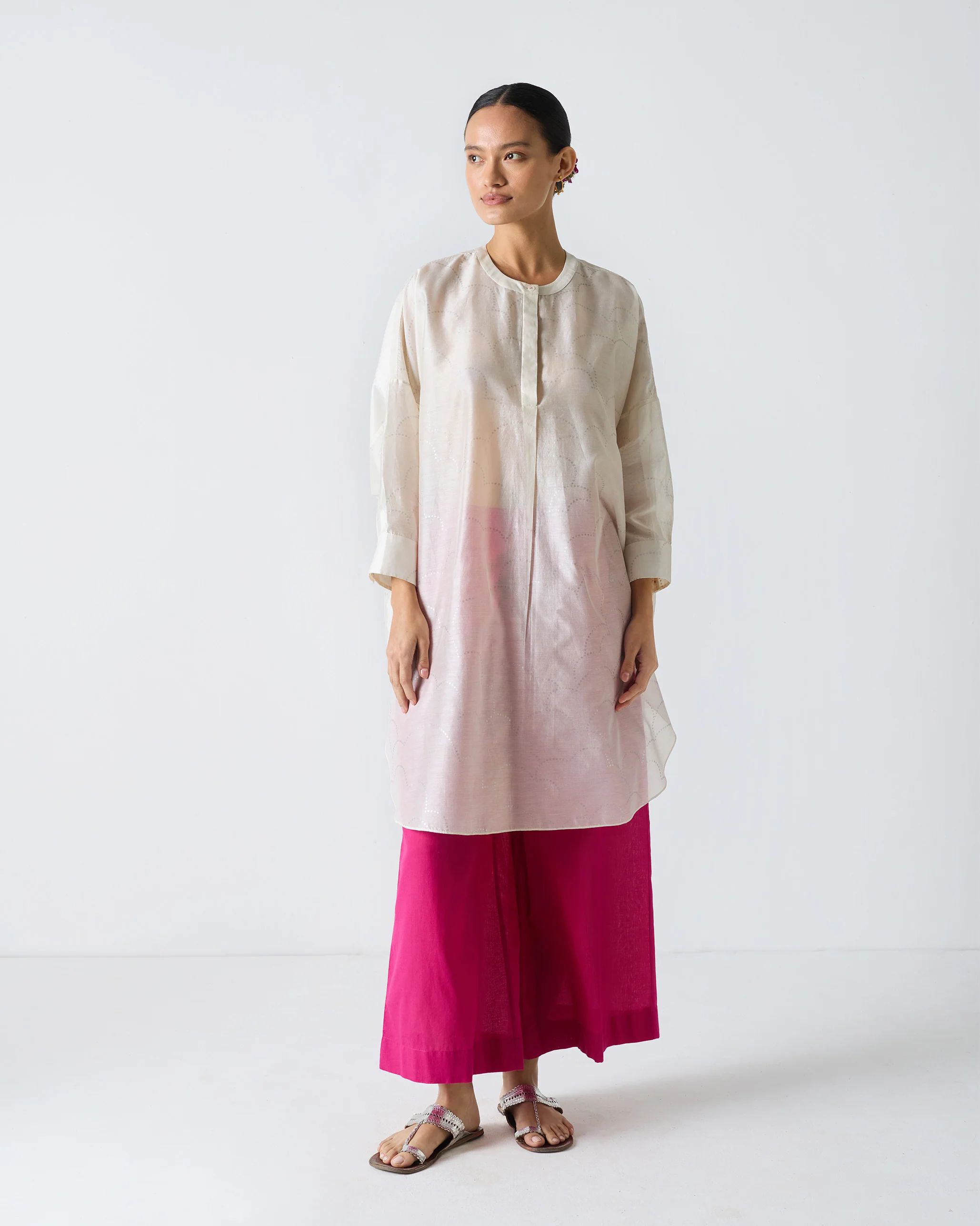 Lazy Sunday Tunic - Ivory & Silver Print - Image 8