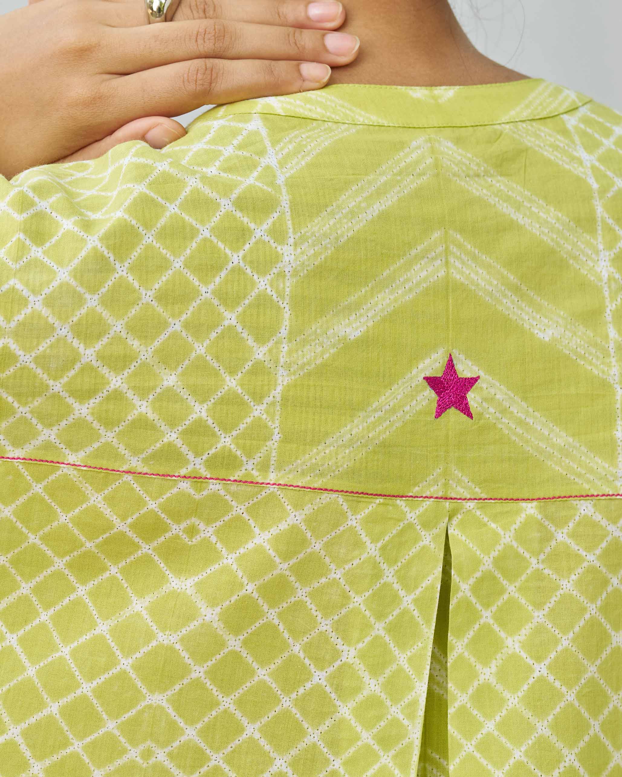 Lazy Sunday Tunic - Lime & Ivory - Image 2