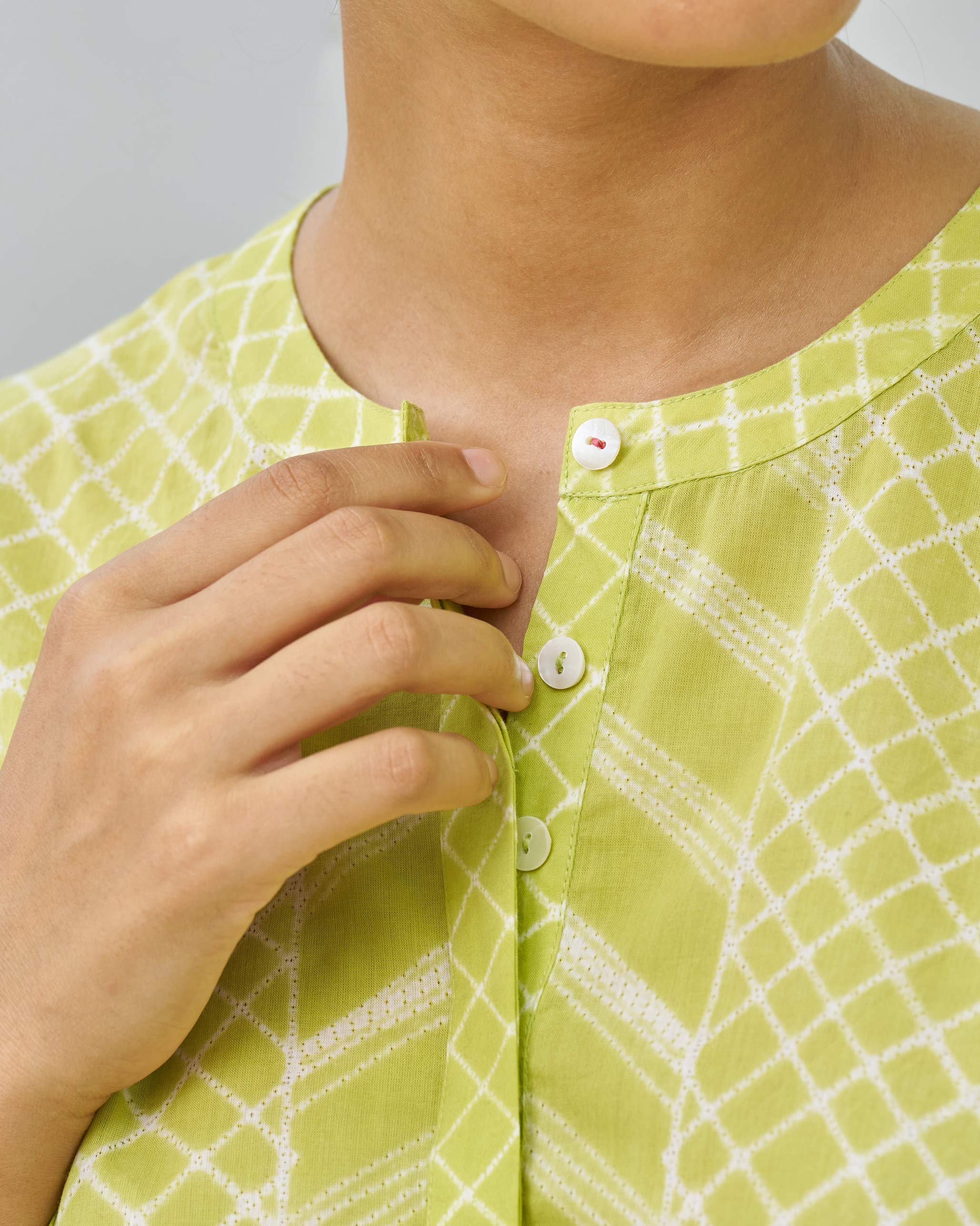 Lazy Sunday Tunic - Lime & Ivory - Image 4