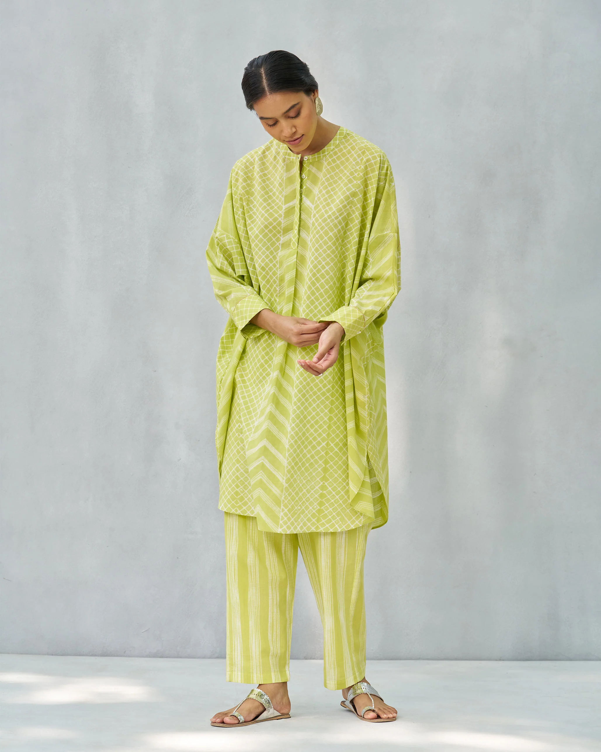 Lazy Sunday Tunic - Lime & Ivory - Image 5