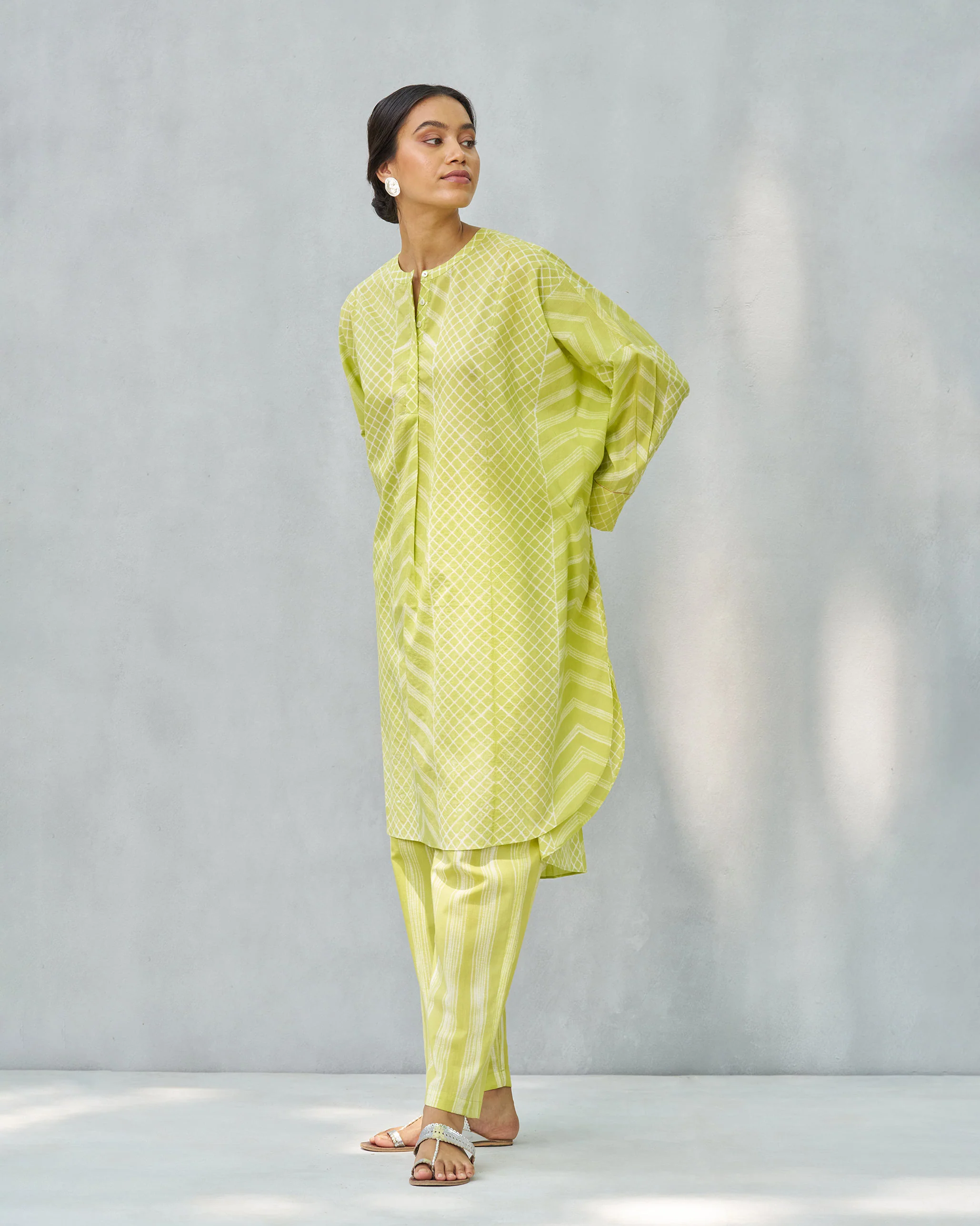 Lazy Sunday Tunic - Lime & Ivory - Image 7