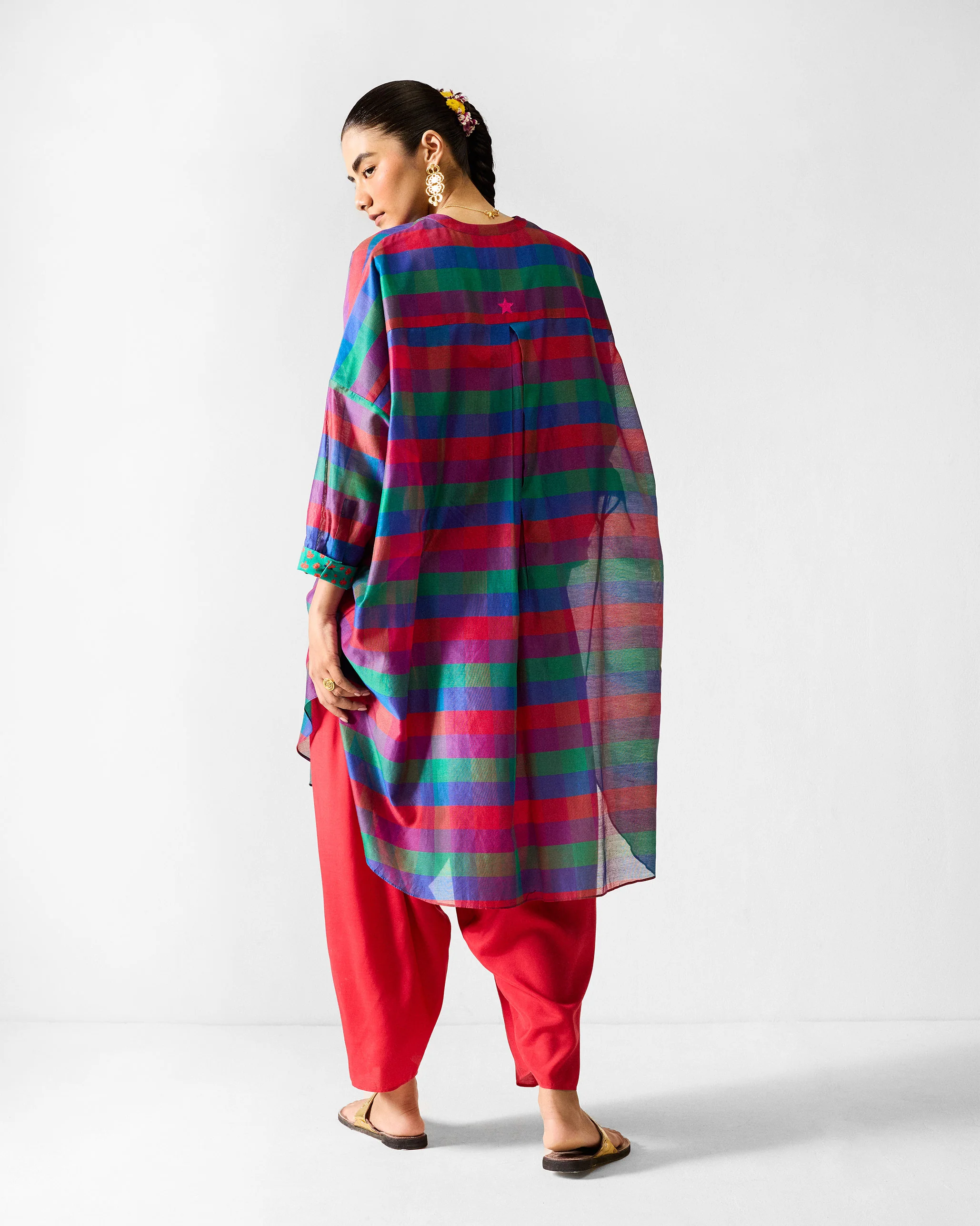 Lazy Sunday Tunic - Multicolour Checks - Image 3