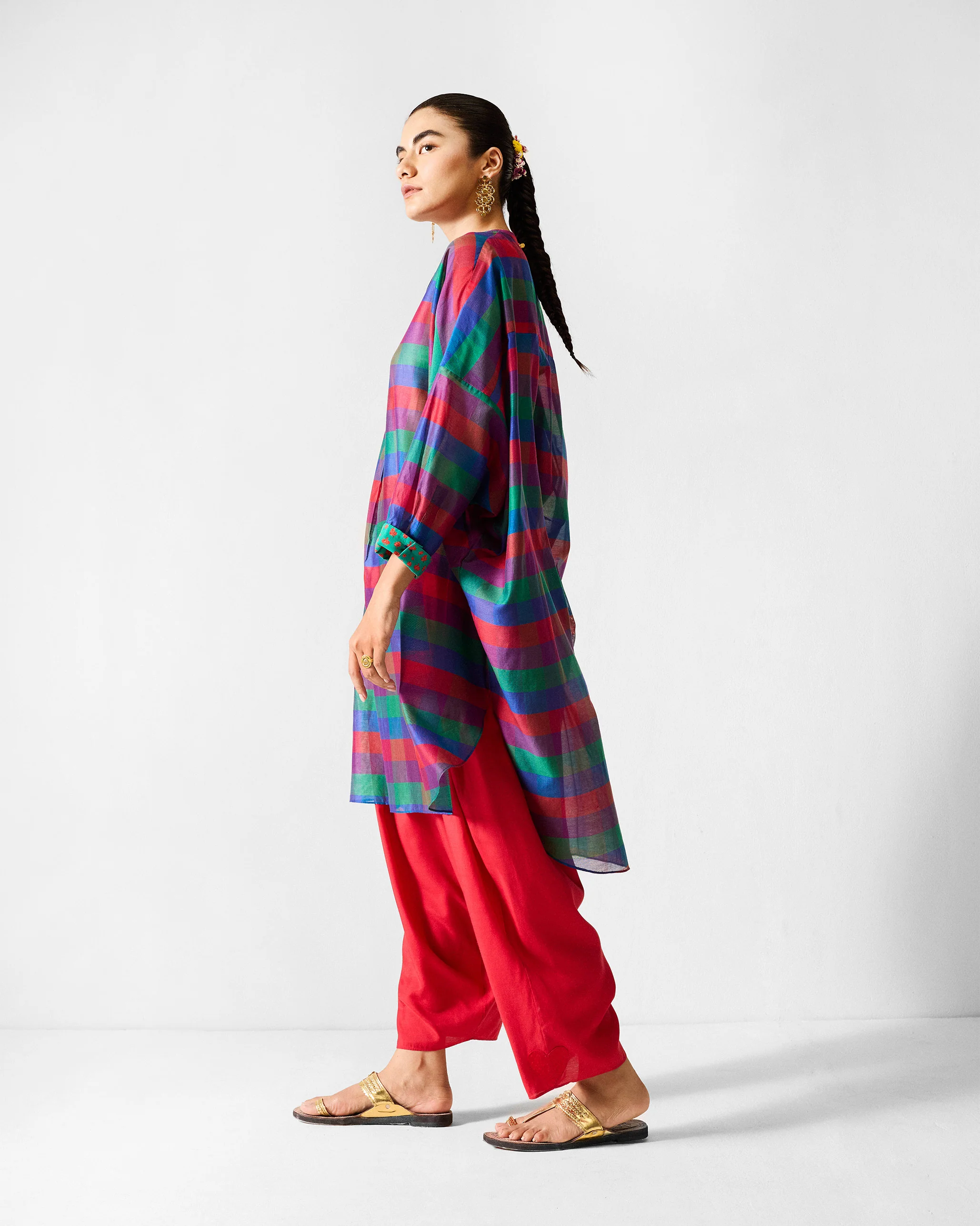 Lazy Sunday Tunic - Multicolour Checks - Image 4