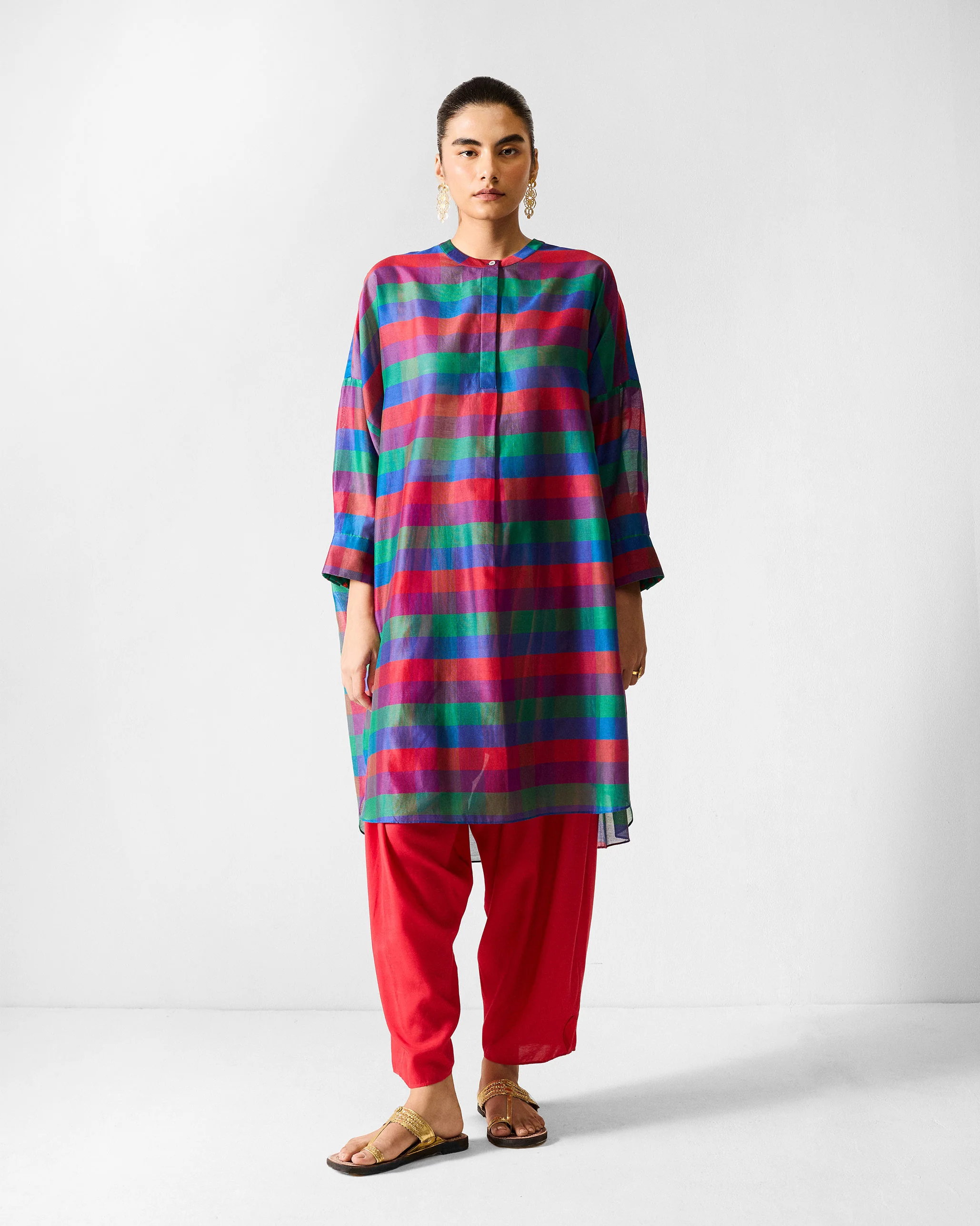 Lazy Sunday Tunic - Multicolour Checks - Image 7