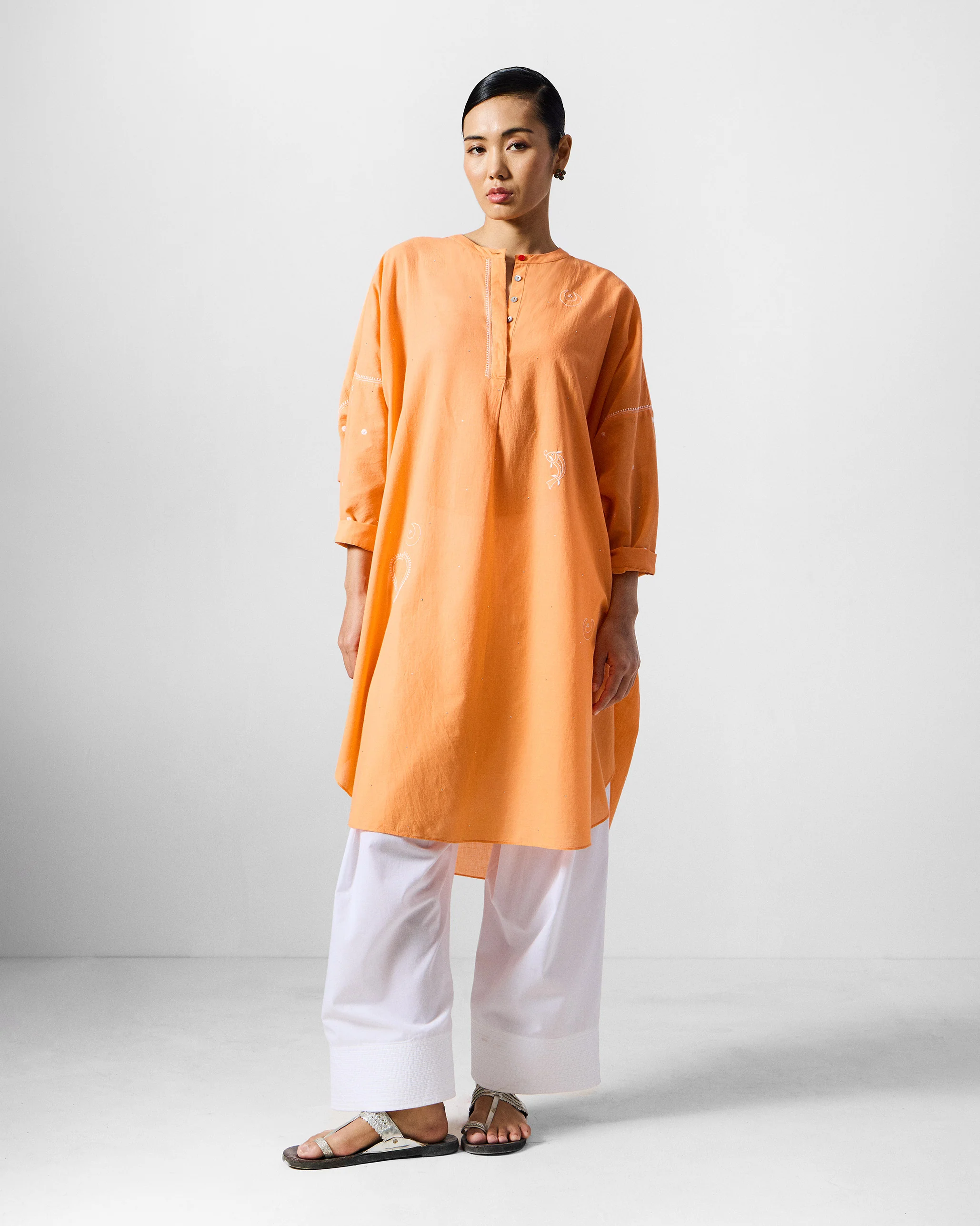 Lazy Sunday Tunic - Orange Embroidered - Image 6