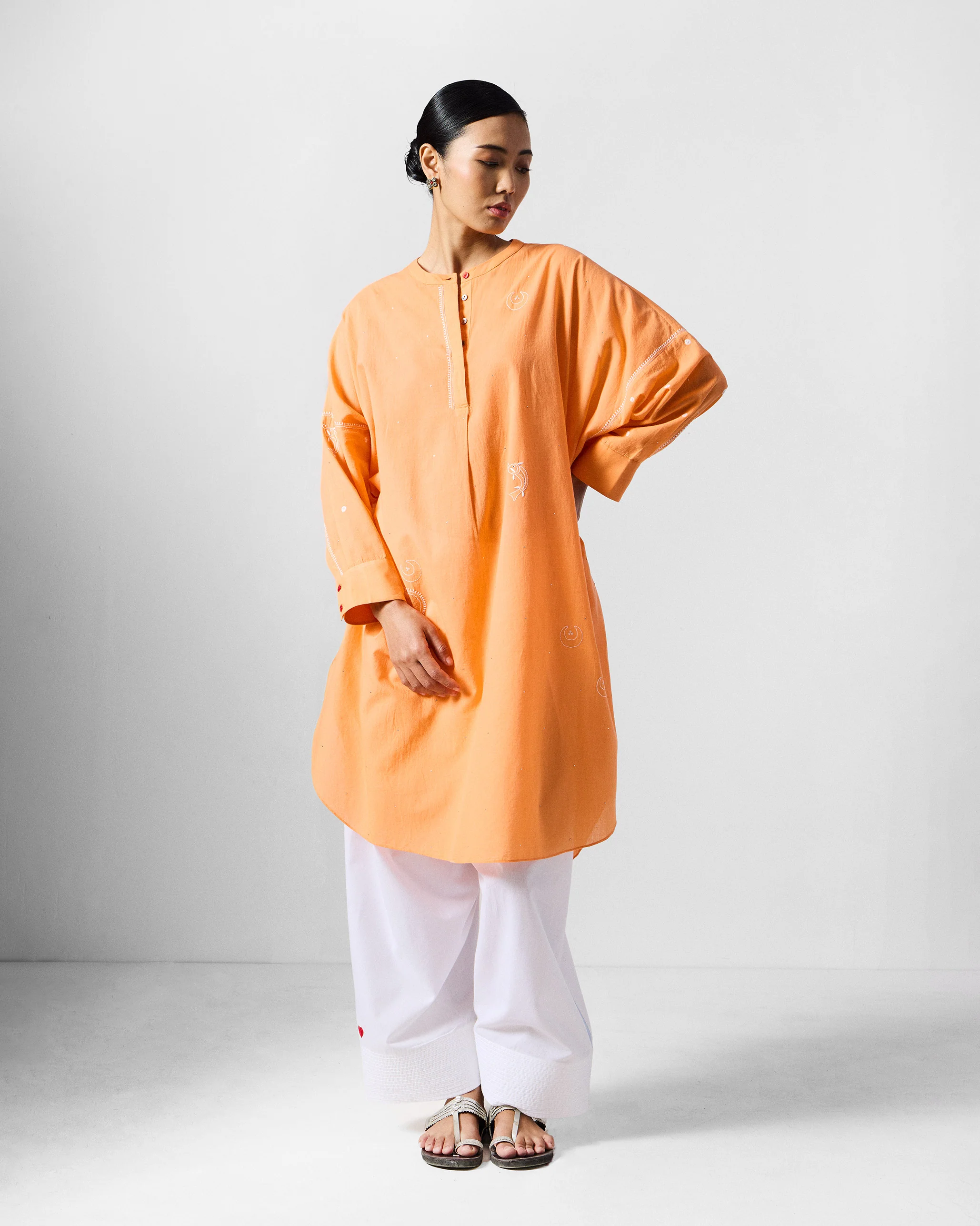 Lazy Sunday Tunic - Orange Embroidered - Image 7
