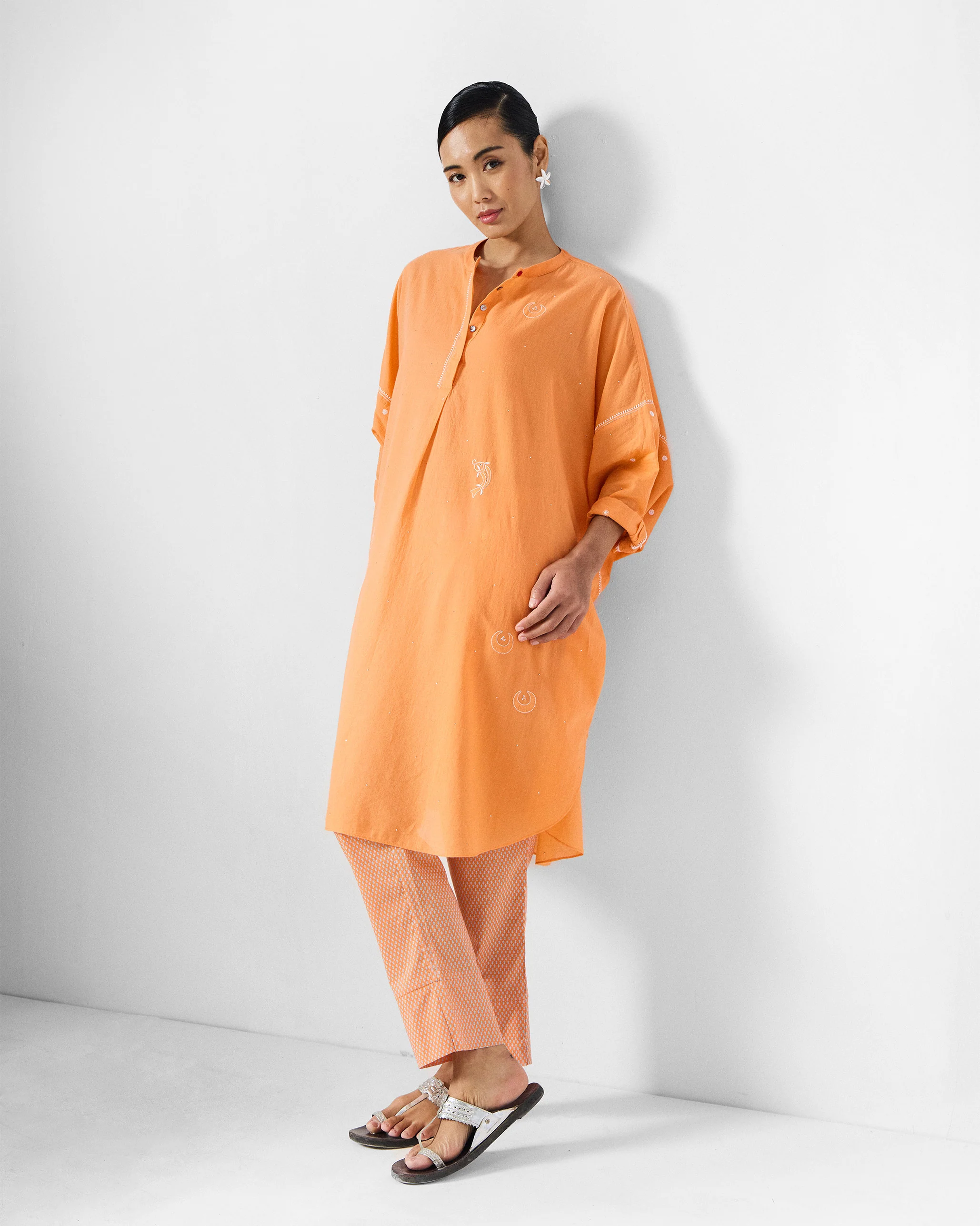 Lazy Sunday Tunic - Orange Embroidered - Image 9