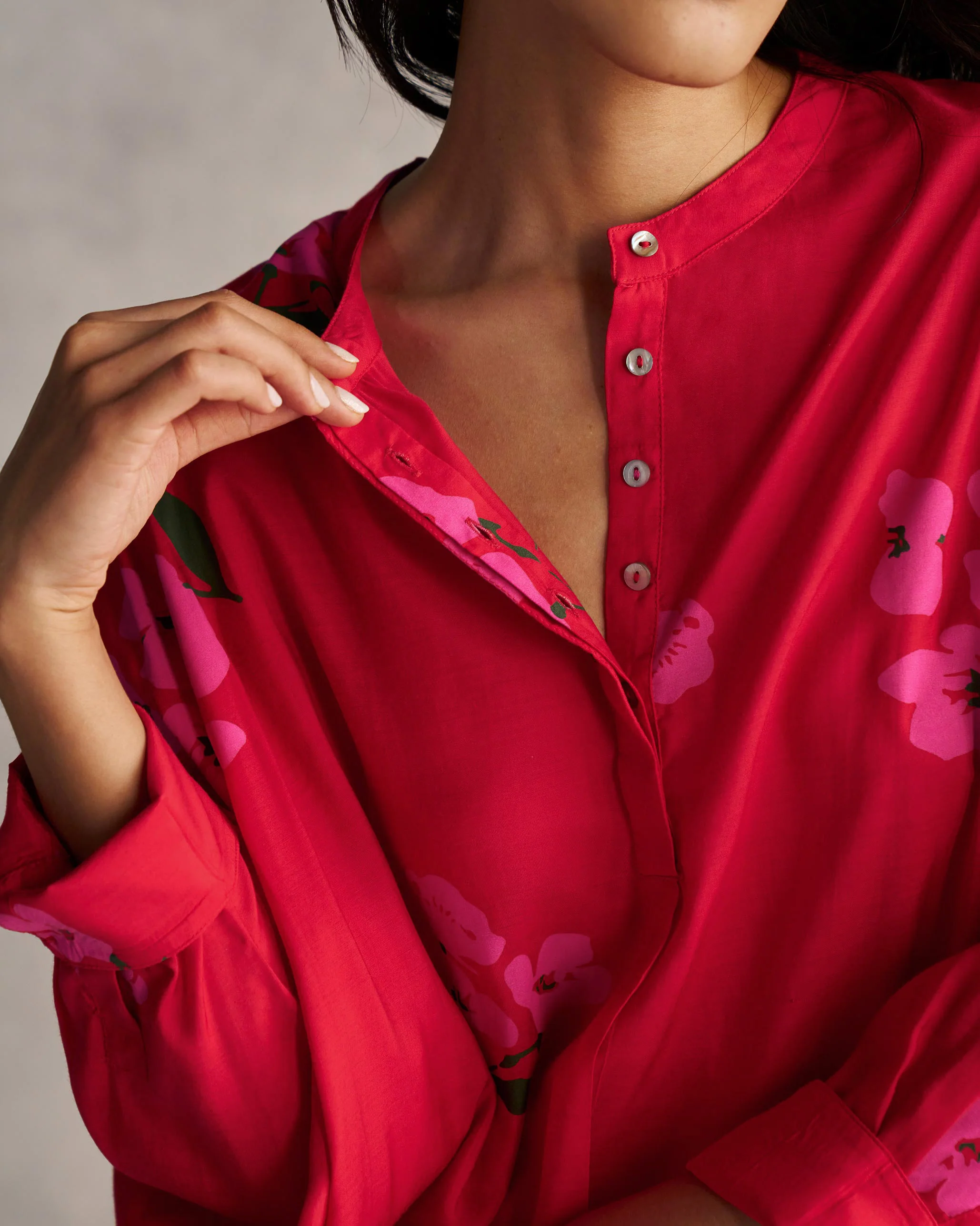 Lazy Sunday Tunic - Red - Image 2