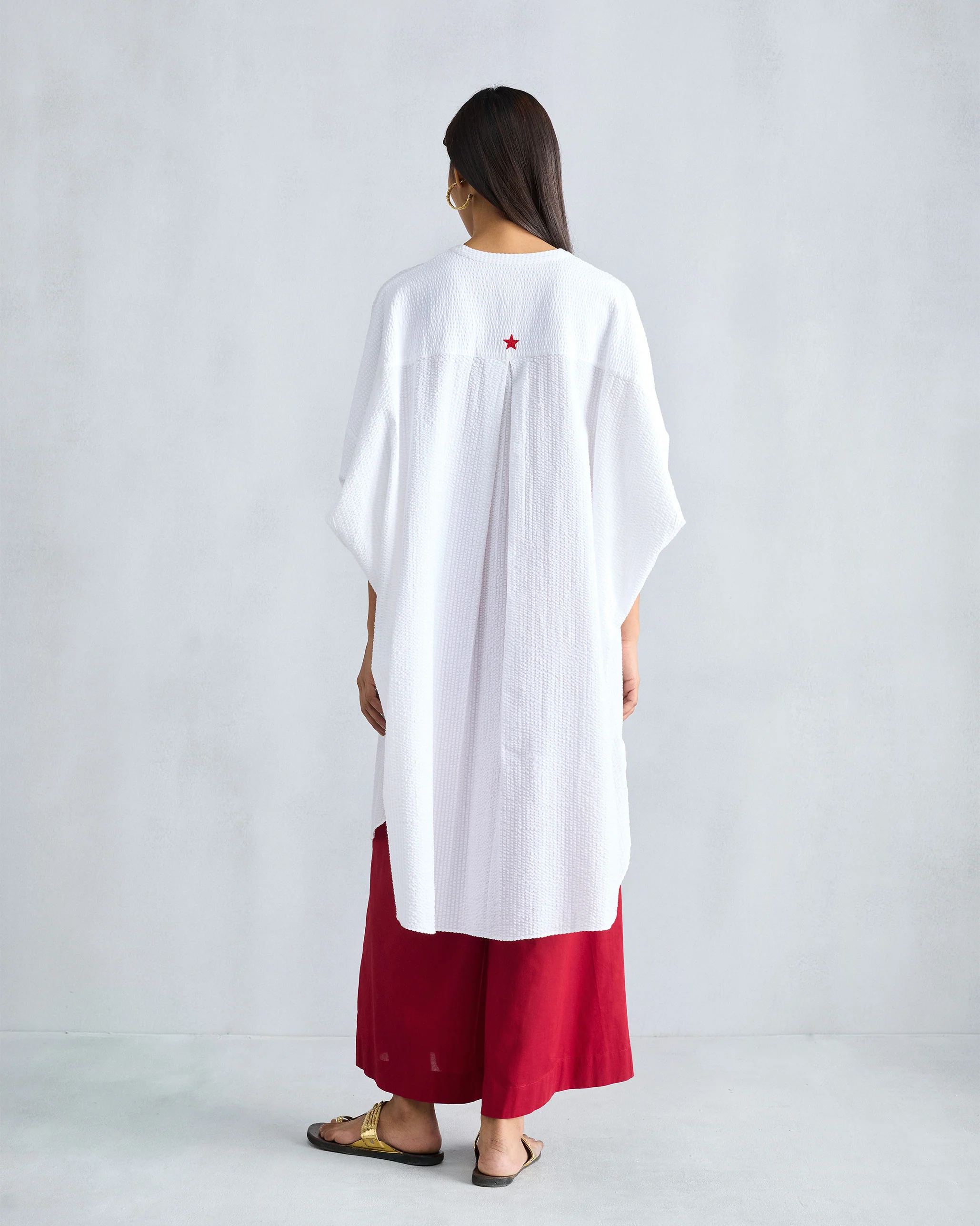 Lazy Sunday Tunic - White Seersucker - Image 4