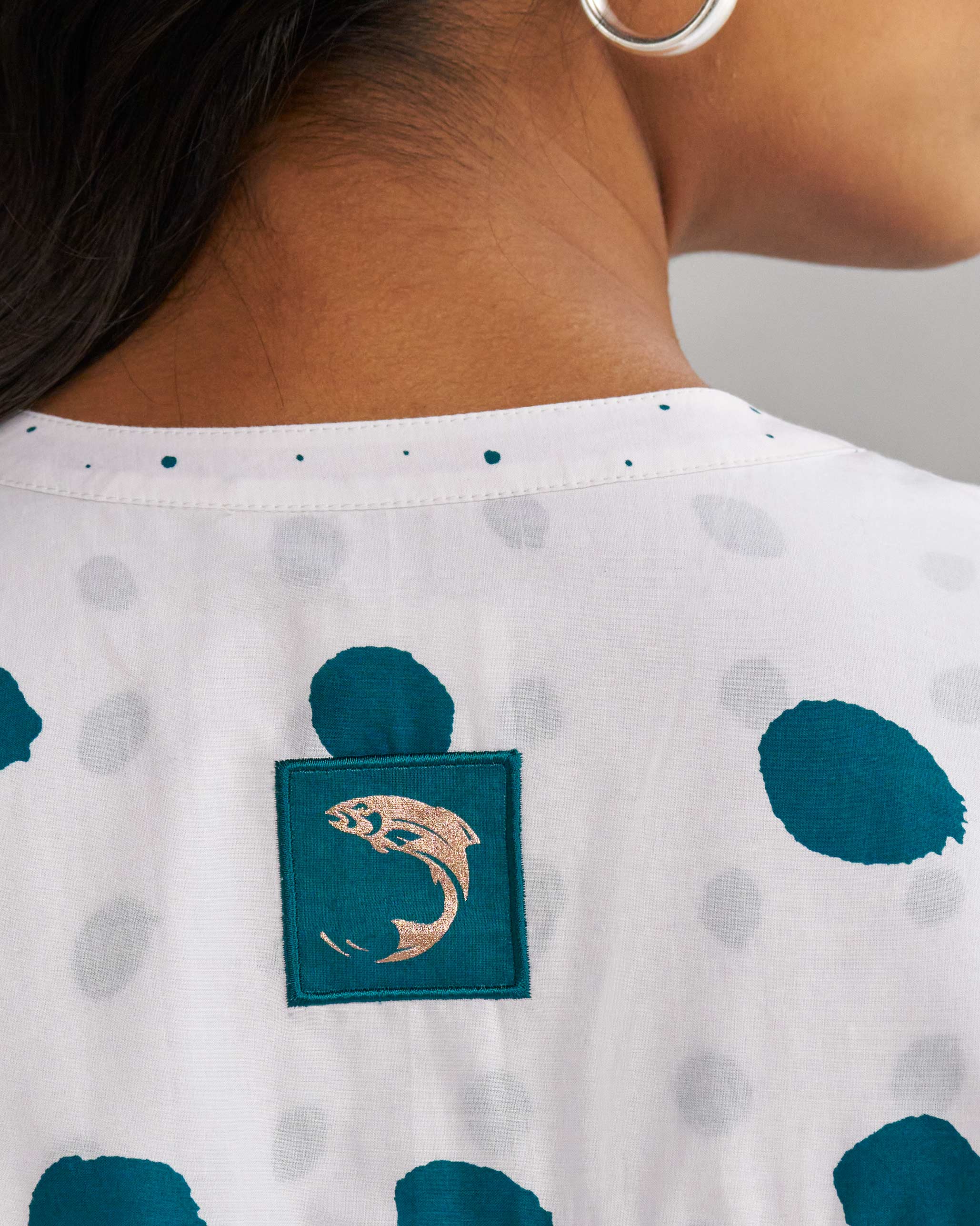 Lazy Sunday Tunic - White & Teal Tssxnb - Image 2