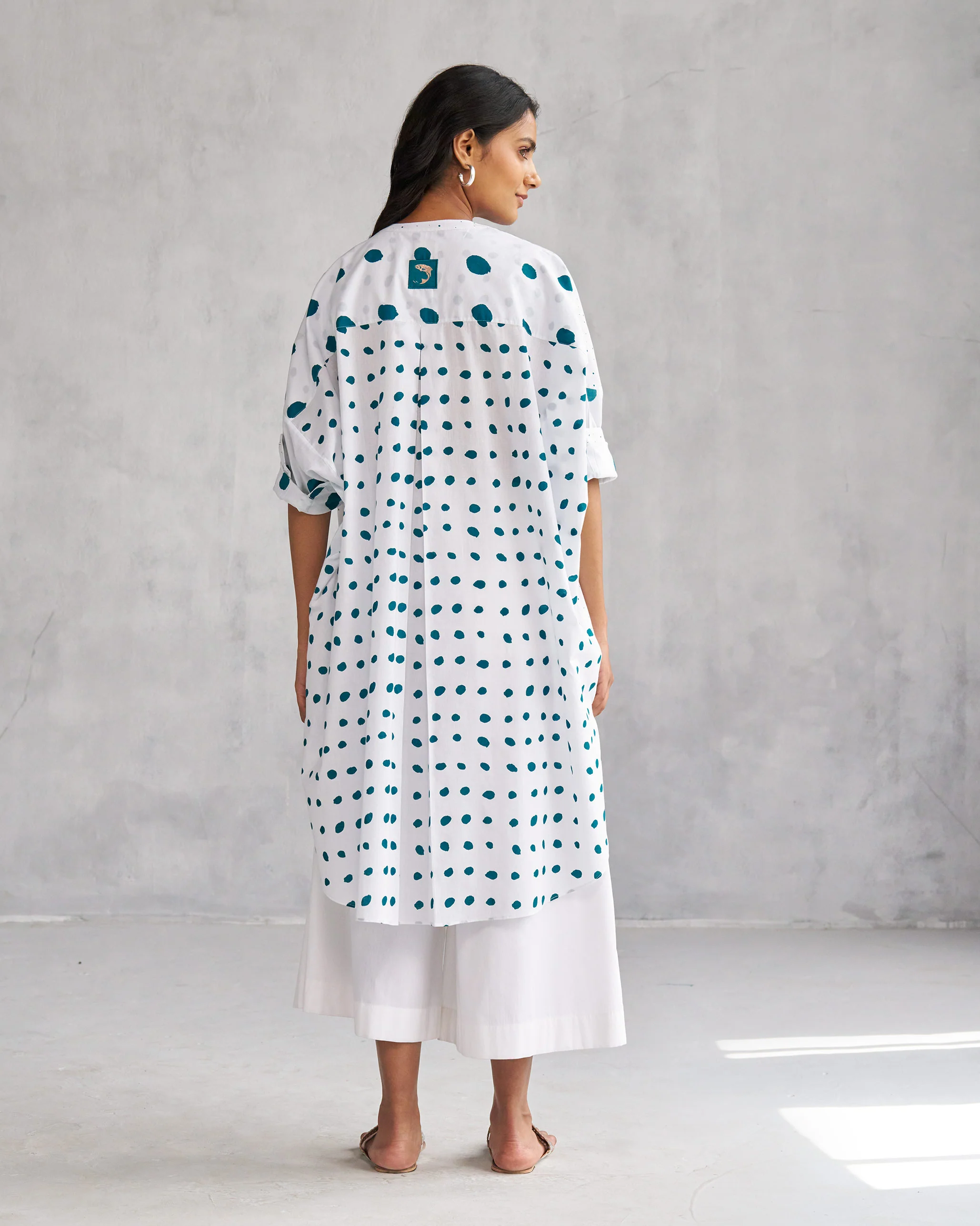 Lazy Sunday Tunic - White & Teal Tssxnb - Image 4