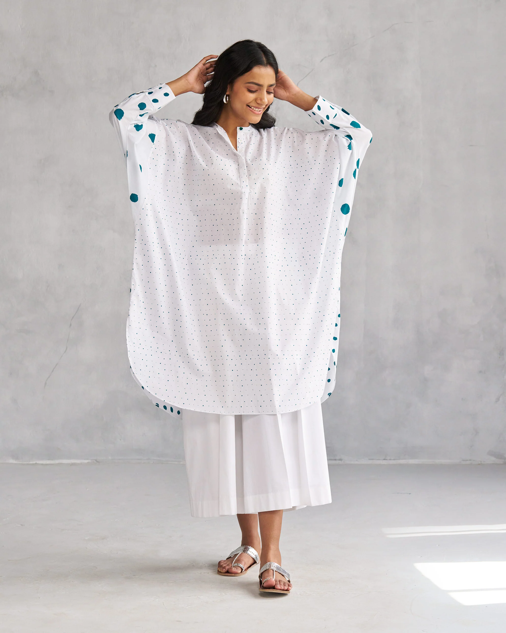 Lazy Sunday Tunic - White & Teal Tssxnb - Image 5