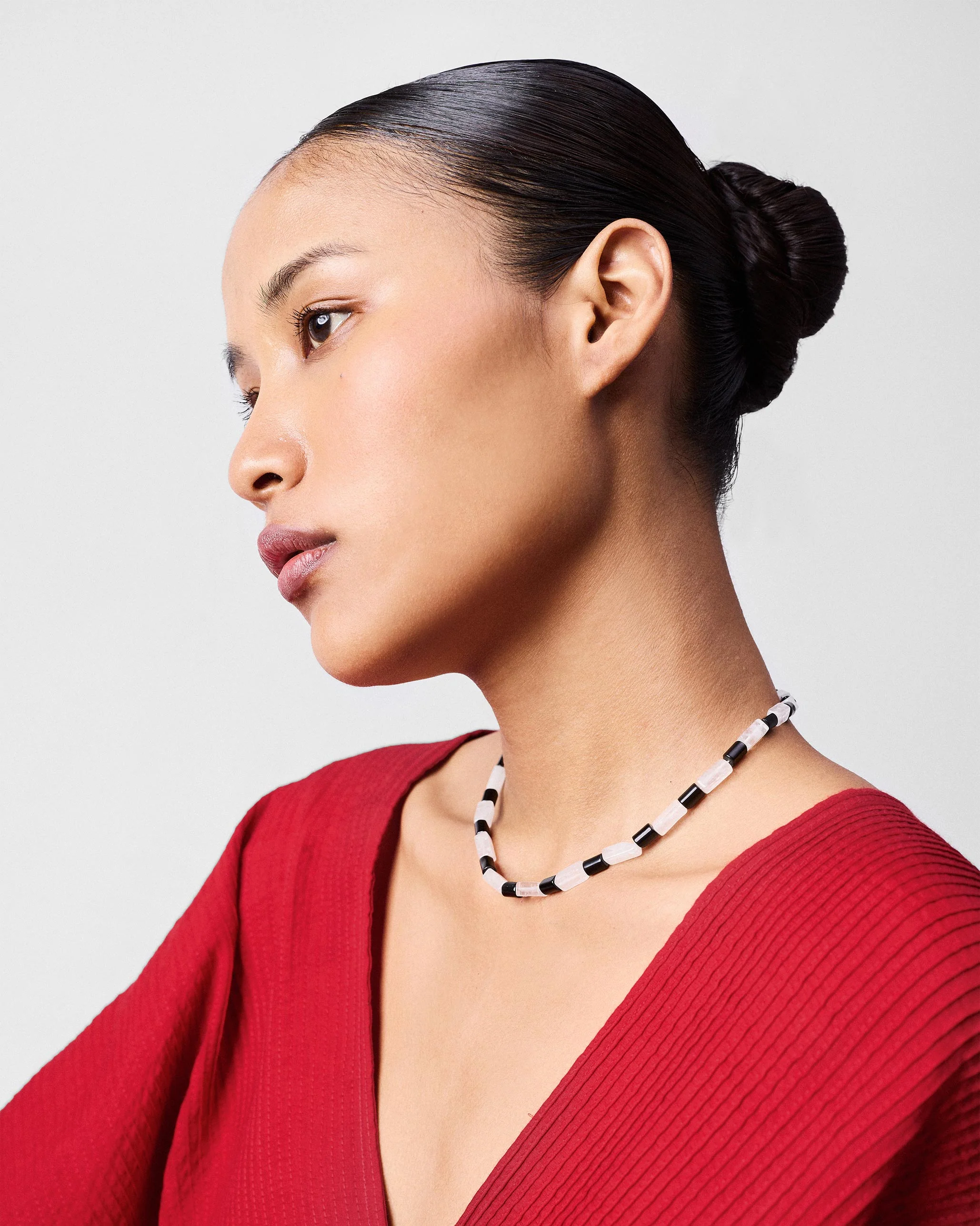 Lemur Necklace - White & Black - Image 6